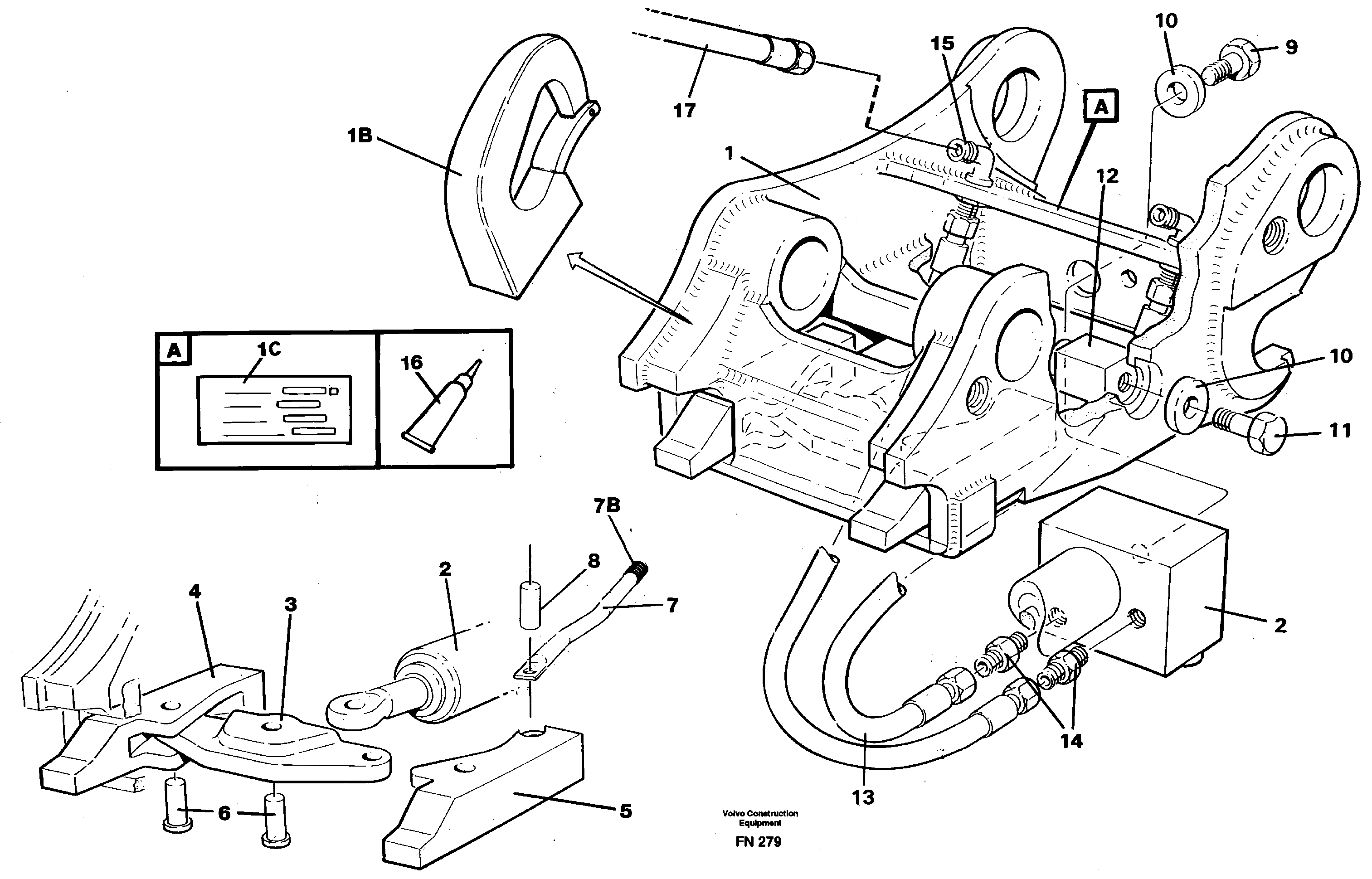 Схема запчастей Volvo EC150C - 6470 Quickfit, hydraulic EC150C ?KERMAN ?KERMAN EC150C SER NO - 253