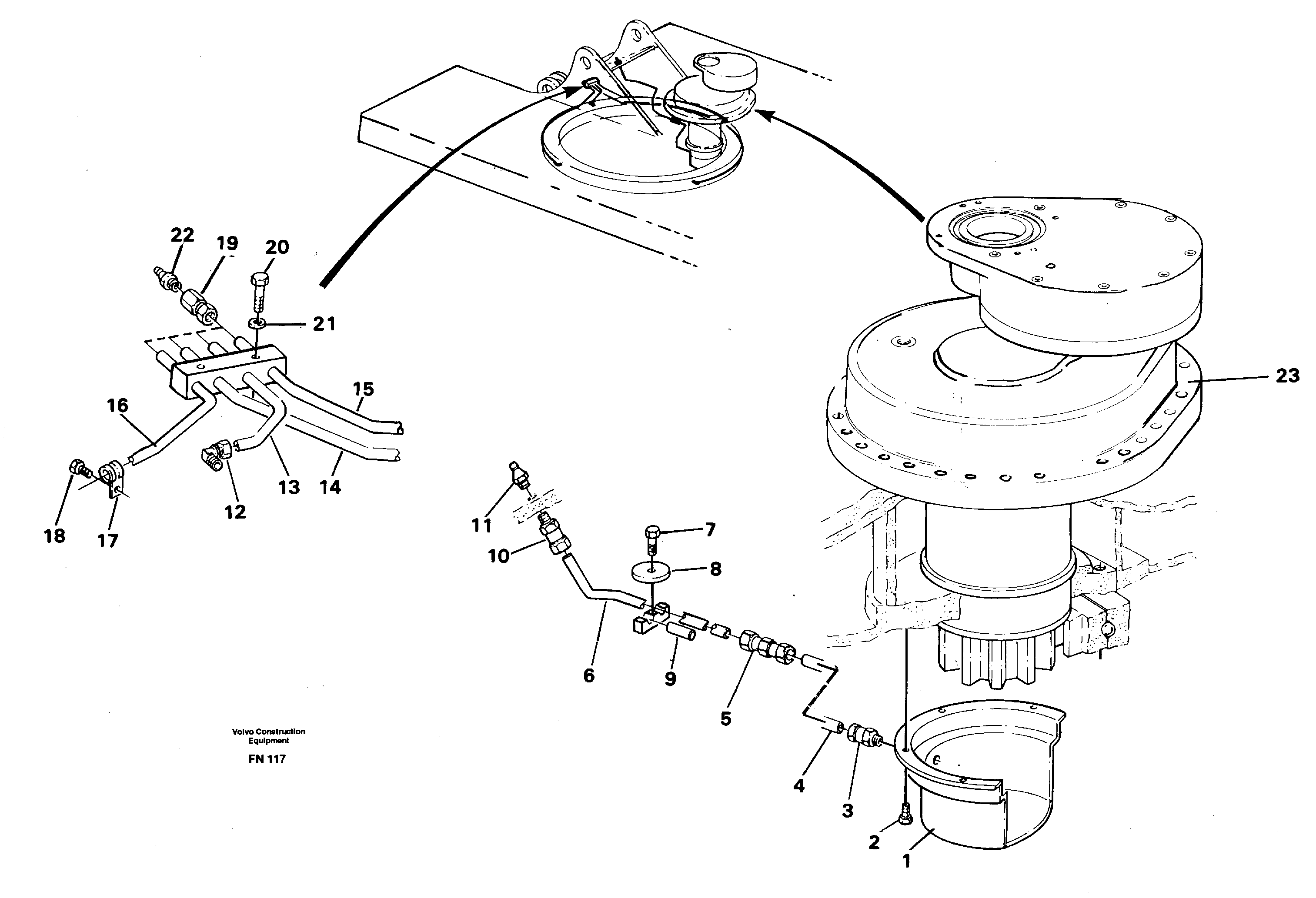 Схема запчастей Volvo EC150C - 6478 Slew transmission, lubricating pipe EC150C ?KERMAN ?KERMAN EC150C SER NO - 253