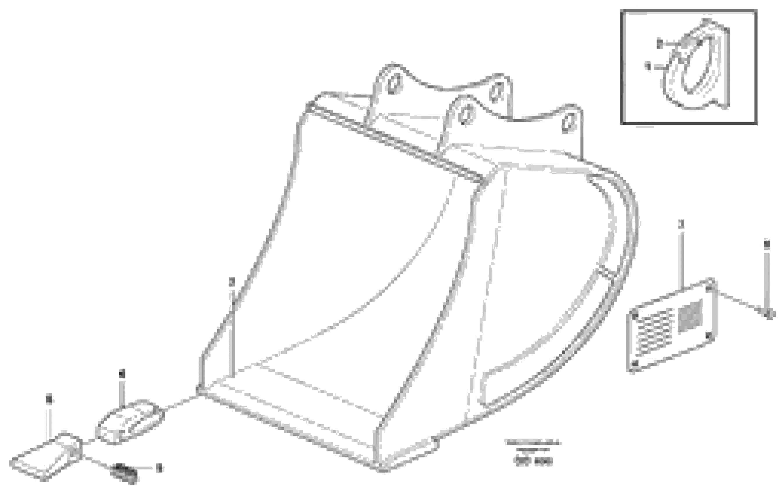 Схема запчастей Volvo EC150C - 28406 Buckets, direct fitting, Esco Super V ATTACHMENTS ATTACHMENTS BUCKETS