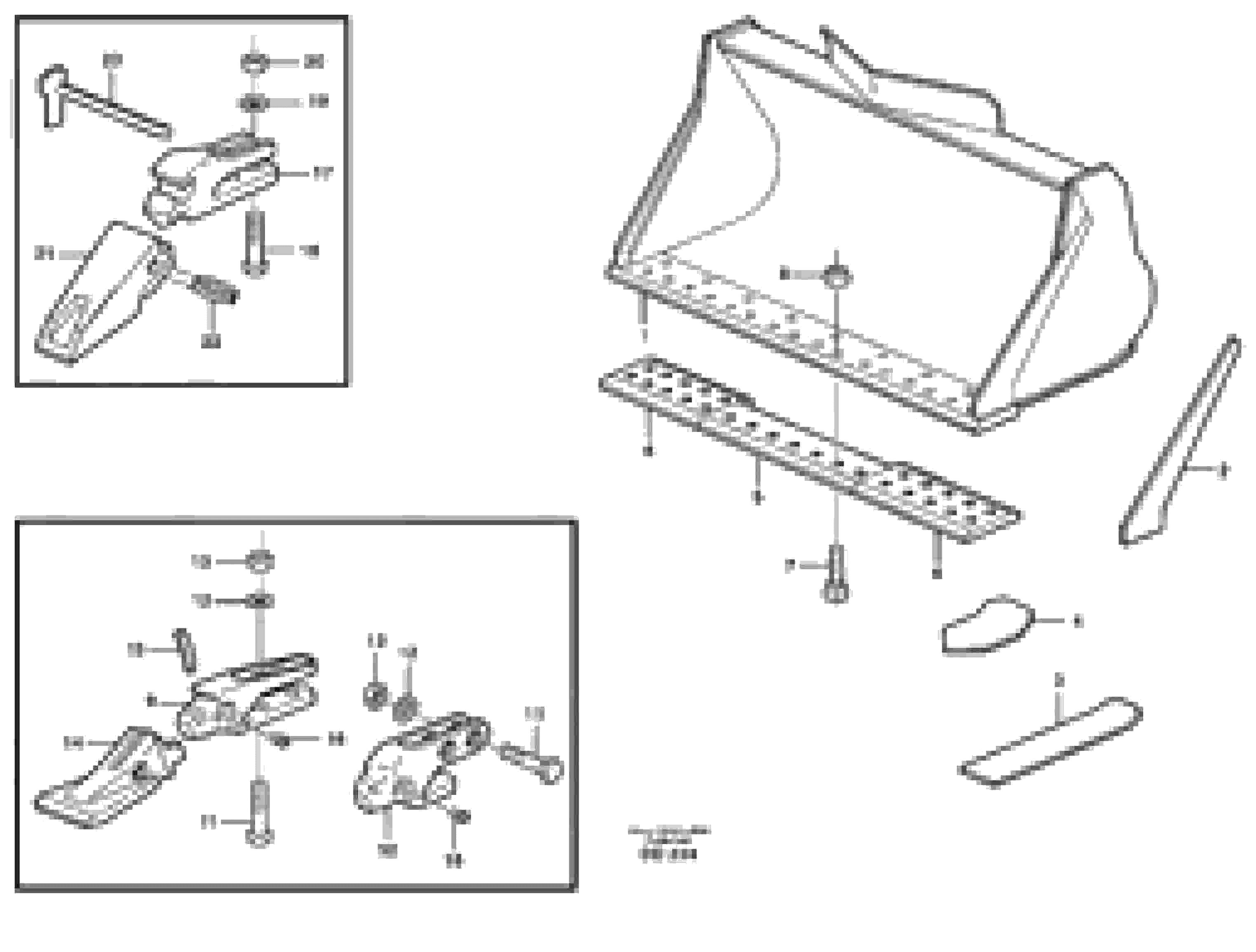 Схема запчастей Volvo EC200 - 78427 Bucket, straight lip, alt. edge savers or teeth ATTACHMENTS ATTACHMENTS BUCKETS