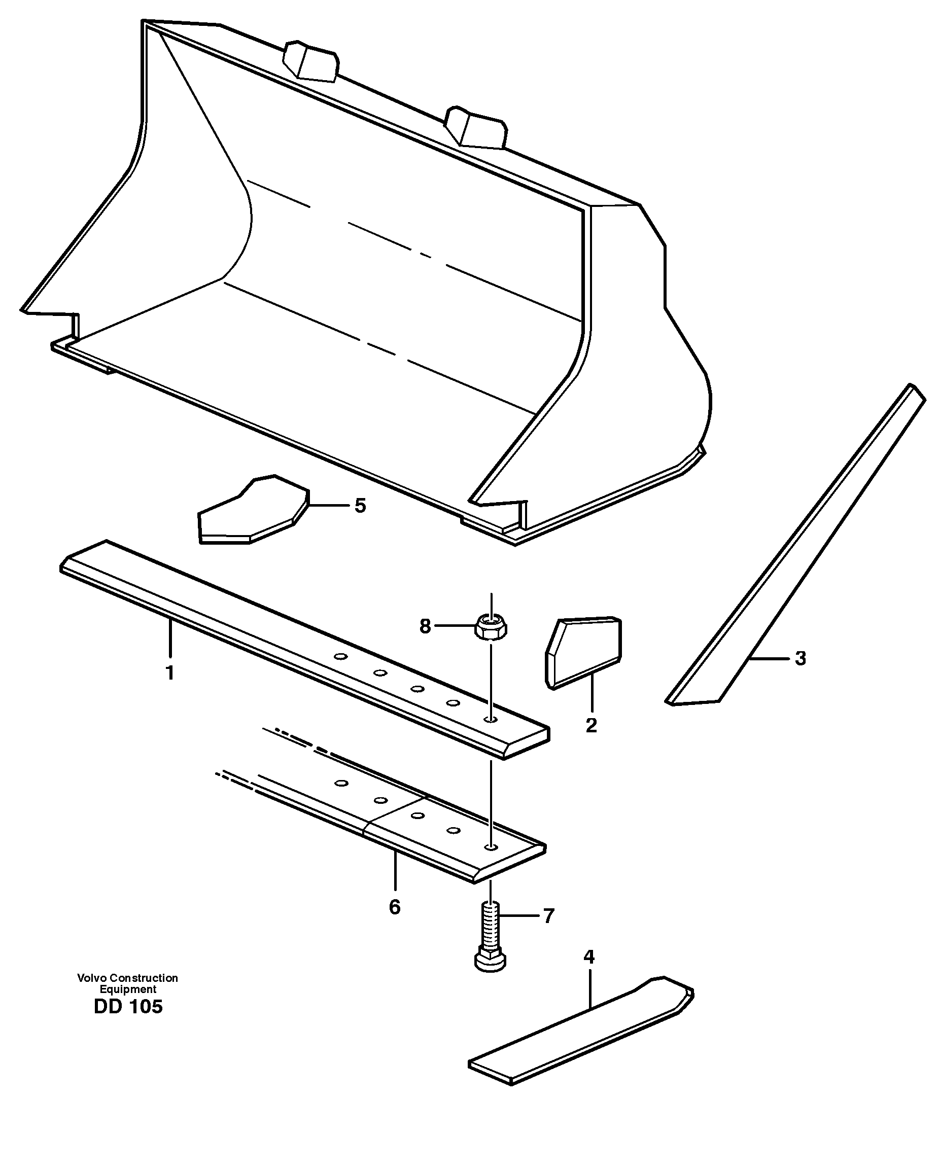 Схема запчастей Volvo EC200 - 17865 Bucket, straight lip without teeth ATTACHMENTS ATTACHMENTS BUCKETS