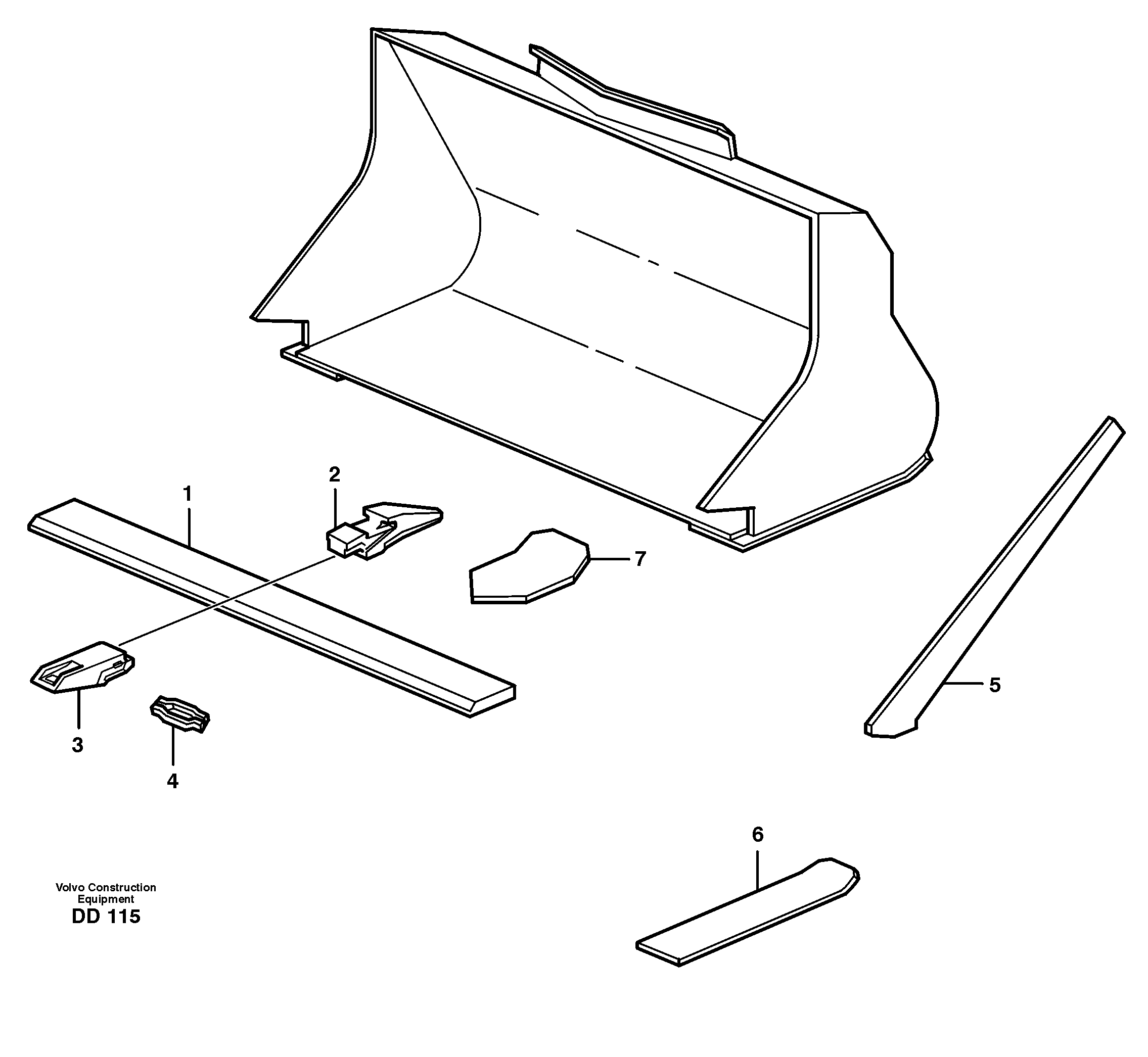 Схема запчастей Volvo EC200 - 18552 Bucket, straight with teeth ATTACHMENTS ATTACHMENTS BUCKETS