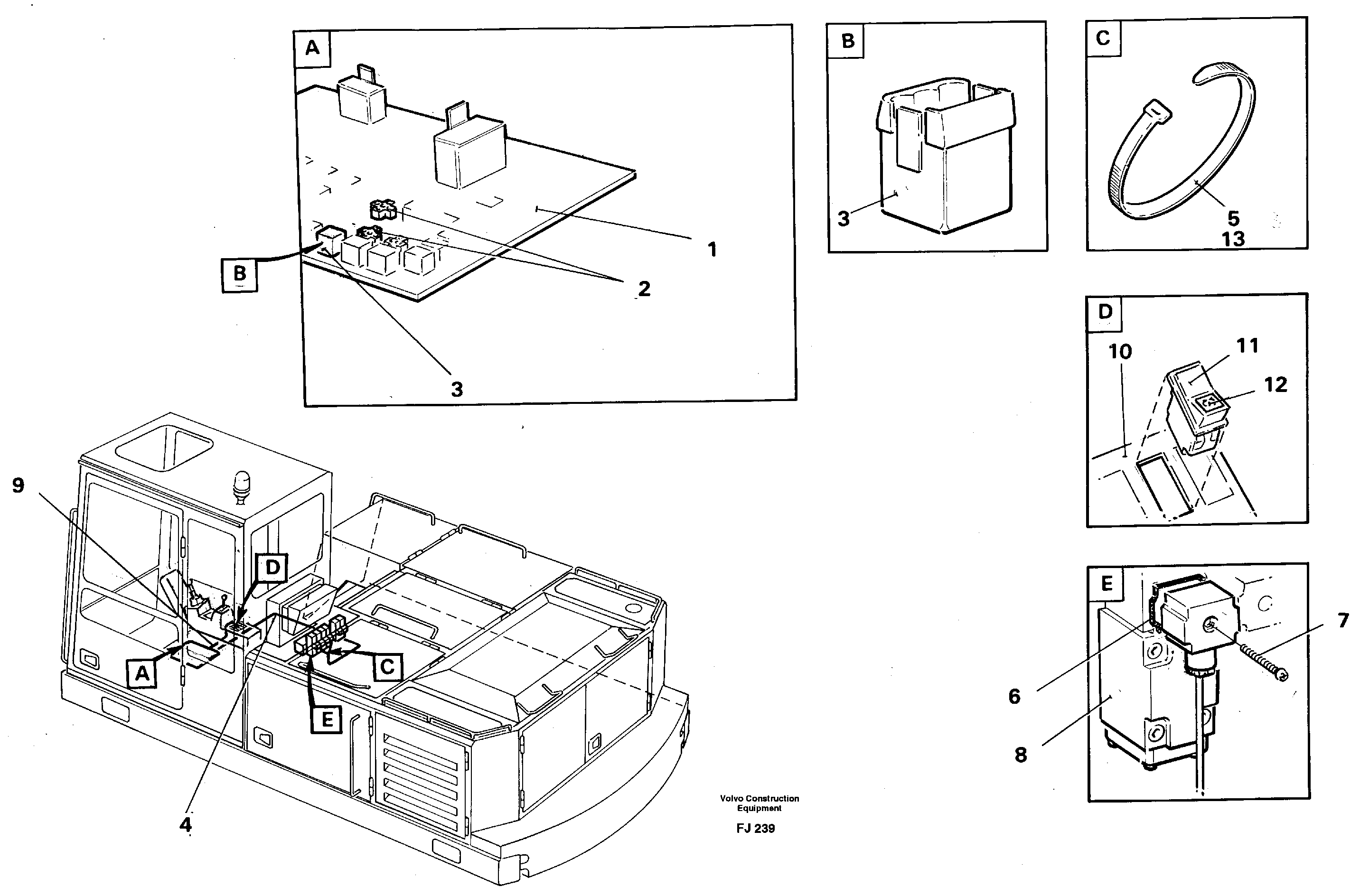 Схема запчастей Volvo EC200 - 44279 Electric installation forslope bucket/grab equipm.in base machine EC200 ?KERMAN ?KERMAN EC200