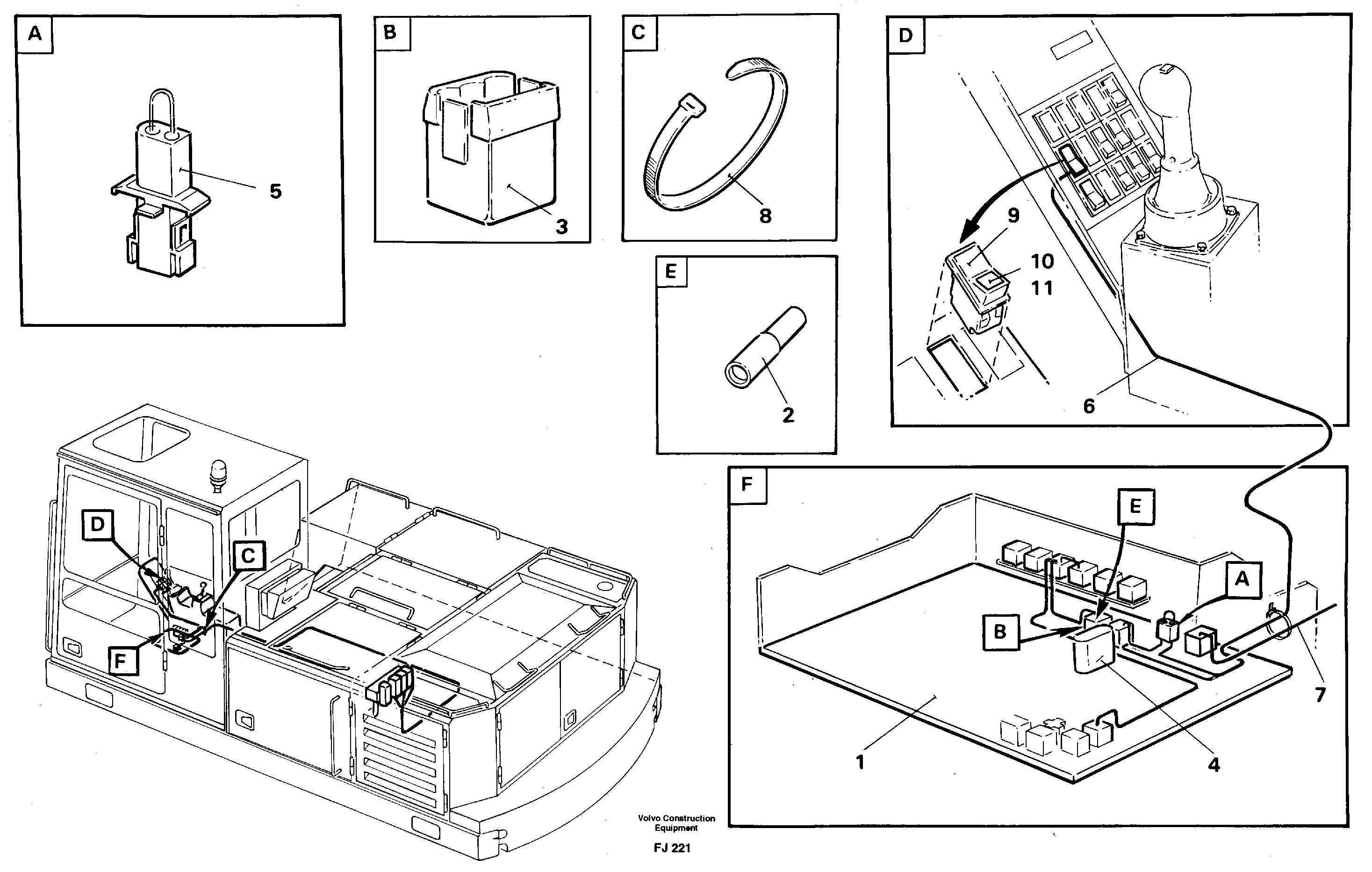 Схема запчастей Volvo EC200 - 44283 Electric inst. of hammer/shears for adj. boom in base machine EC200 ?KERMAN ?KERMAN EC200