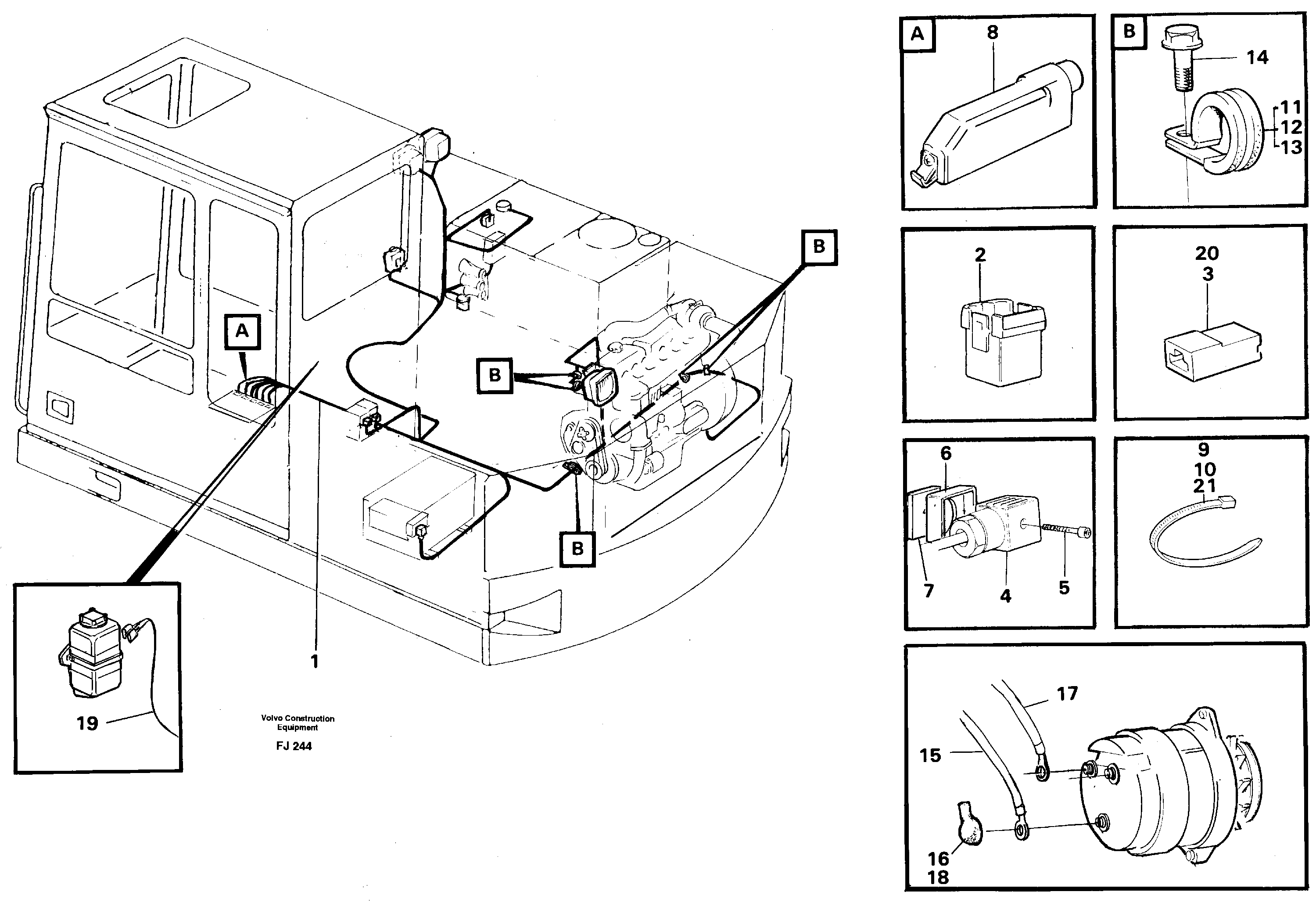 Схема запчастей Volvo EC200 - 48990 Cable harness, upper section EC200 ?KERMAN ?KERMAN EC200