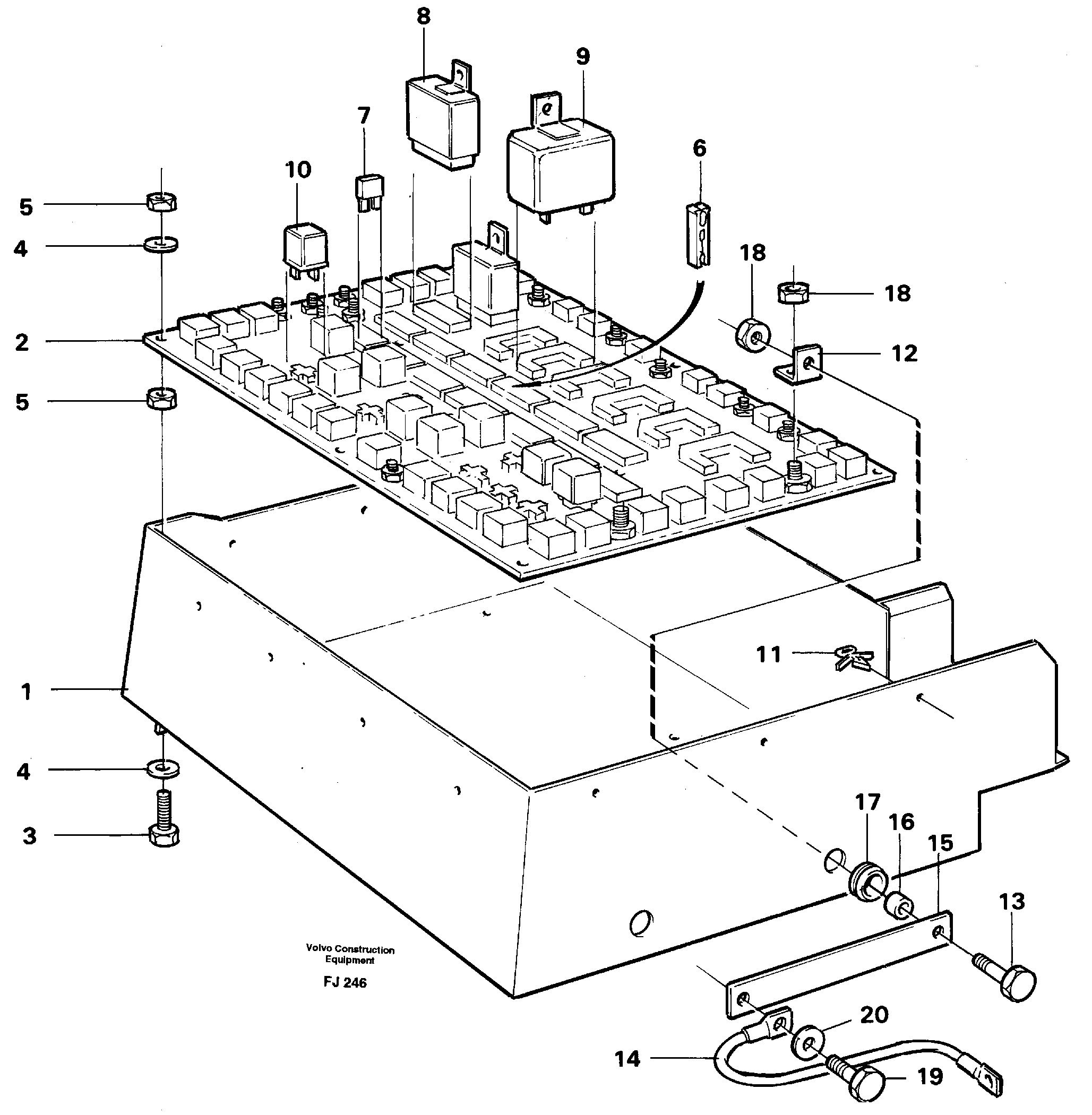 Схема запчастей Volvo EC200 - 44296 Electrical distribution box EC200 ?KERMAN ?KERMAN EC200