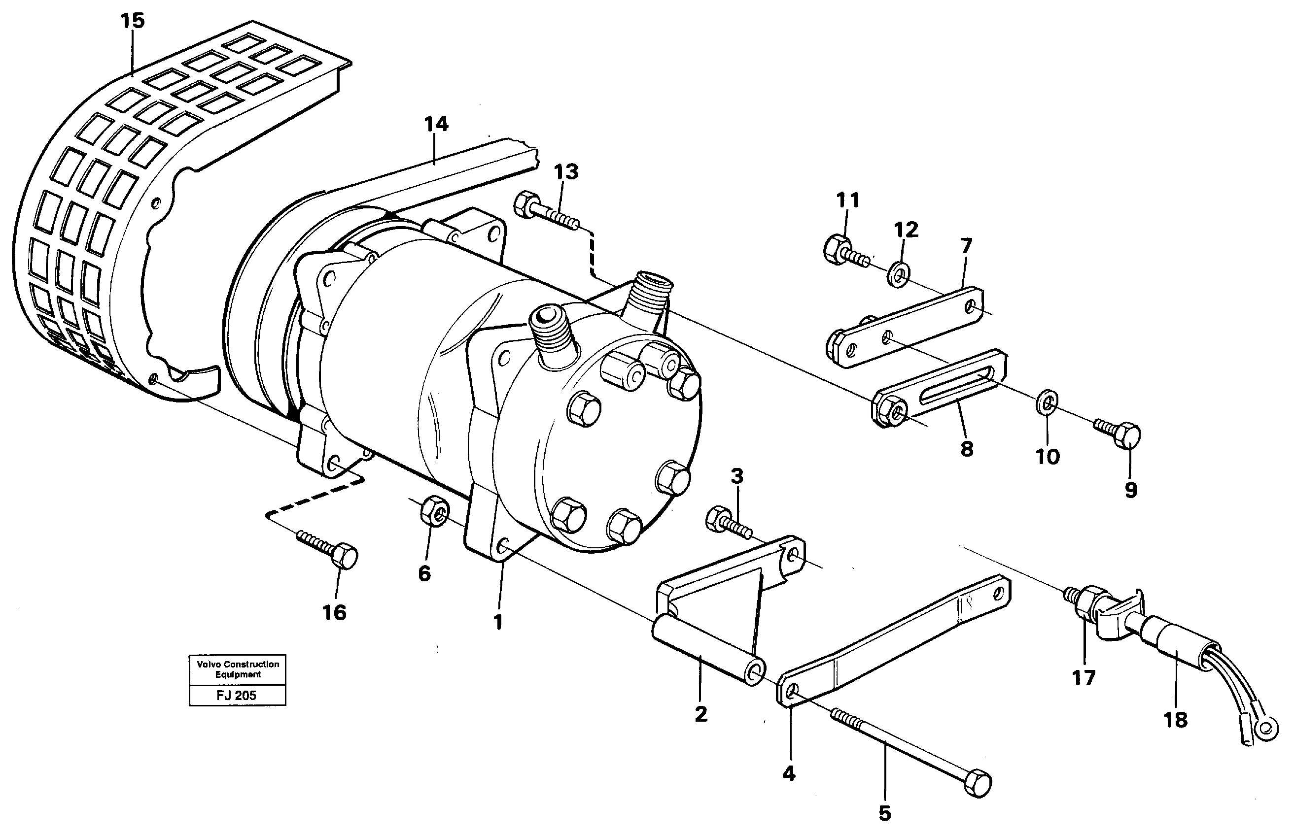 Схема запчастей Volvo EC200 - 43086 Compressor with fitting parts. Cooling agent, R12,r134a EC200 ?KERMAN ?KERMAN EC200