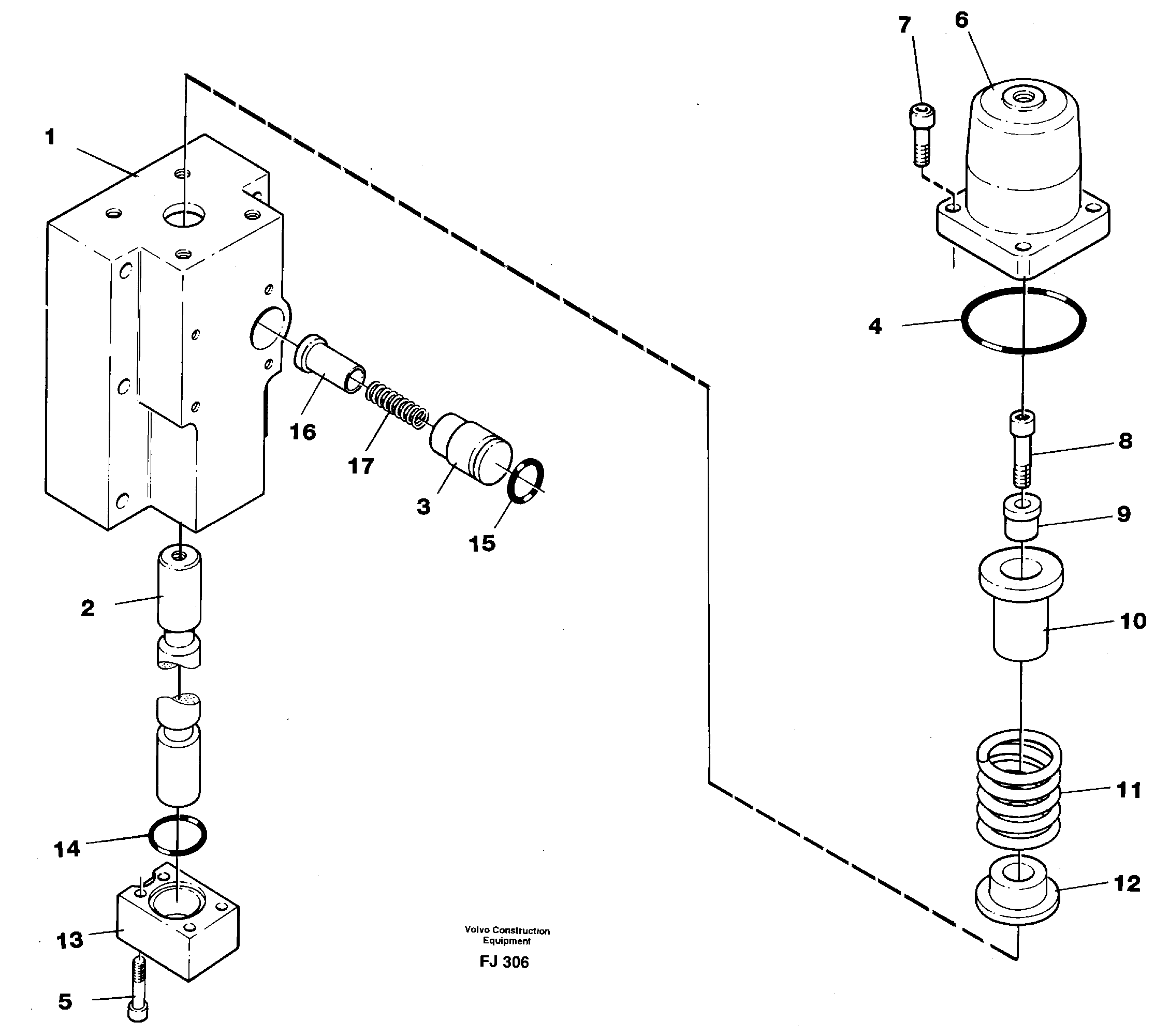 Схема запчастей Volvo EC200 - 100036 Four-way valve, bucket primary EC200 ?KERMAN ?KERMAN EC200