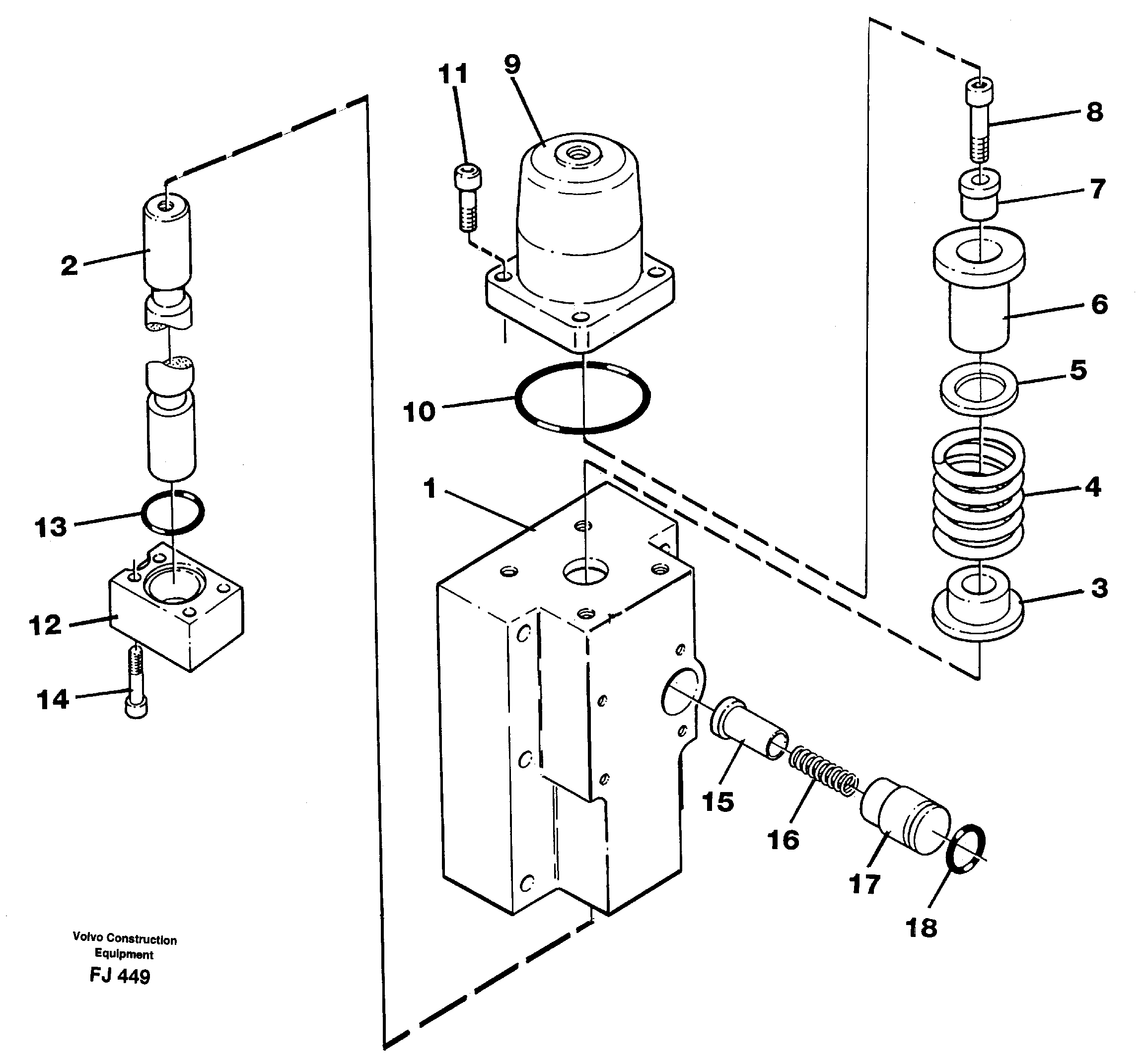 Схема запчастей Volvo EC200 - 105362 Four-way valve EC200 ?KERMAN ?KERMAN EC200