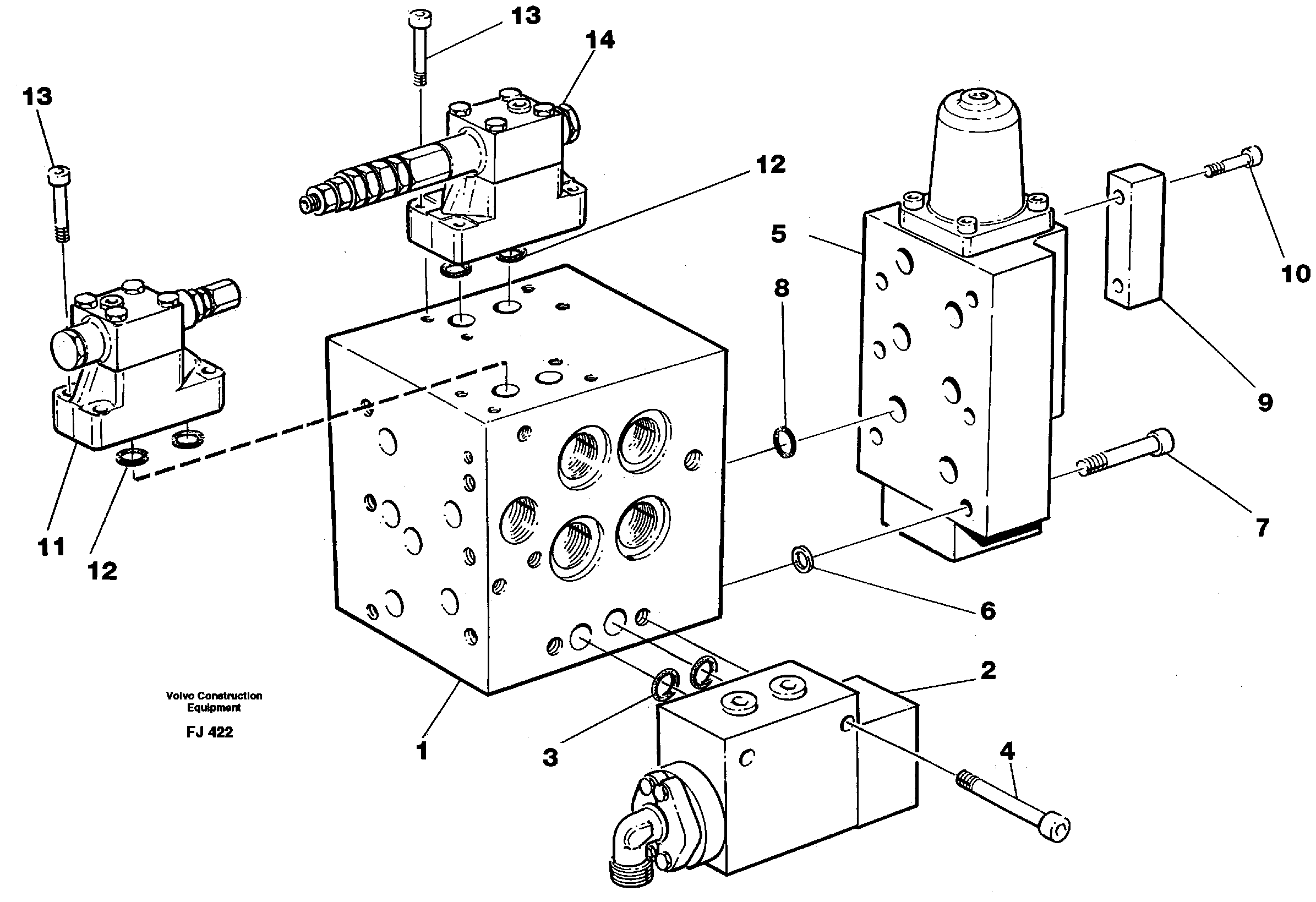 Схема запчастей Volvo EC200 - 44008 Slew valve assembly valve EC200 ?KERMAN ?KERMAN EC200