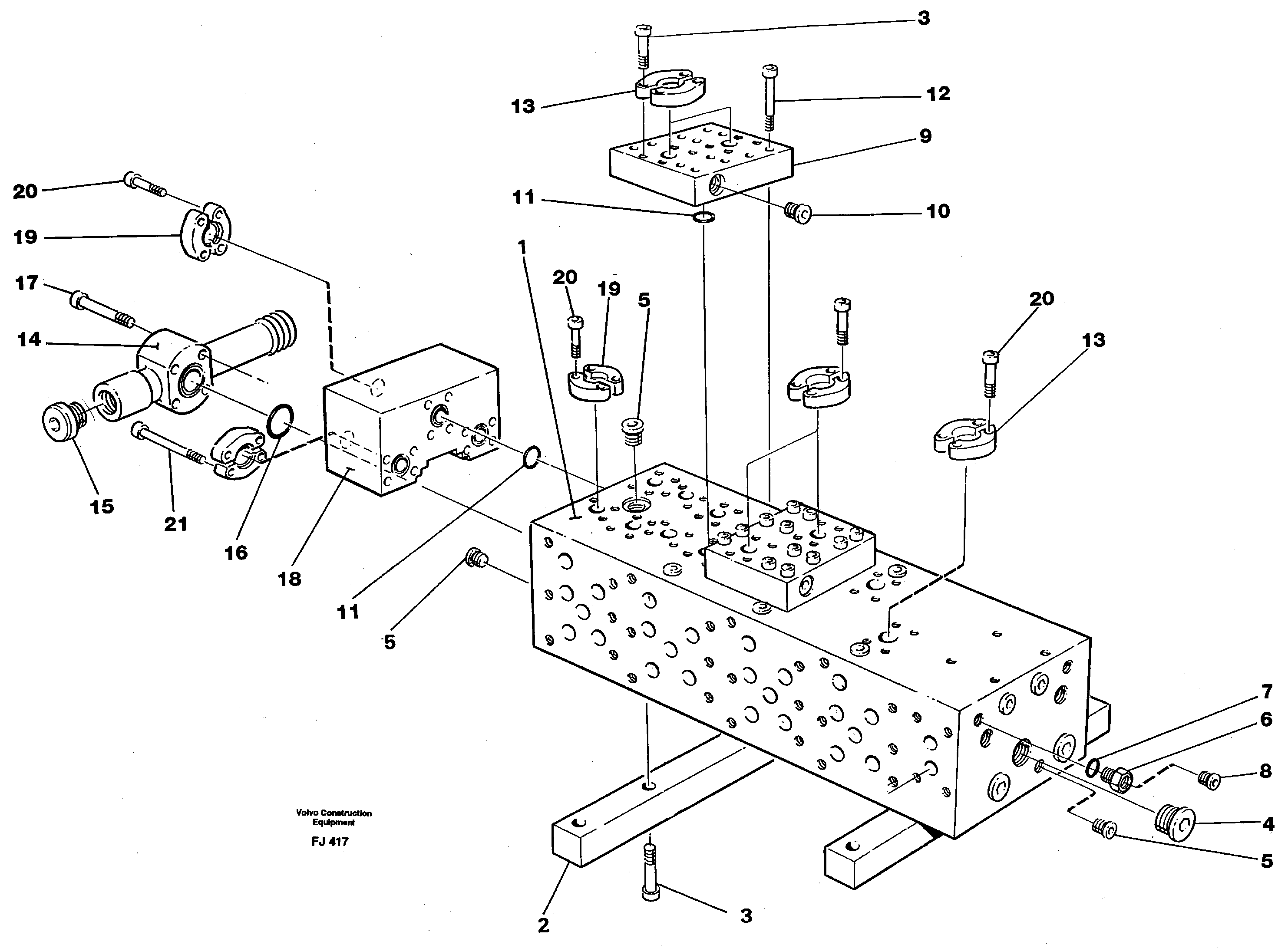 Схема запчастей Volvo EC200 - 46014 Main valve block EC200 ?KERMAN ?KERMAN EC200