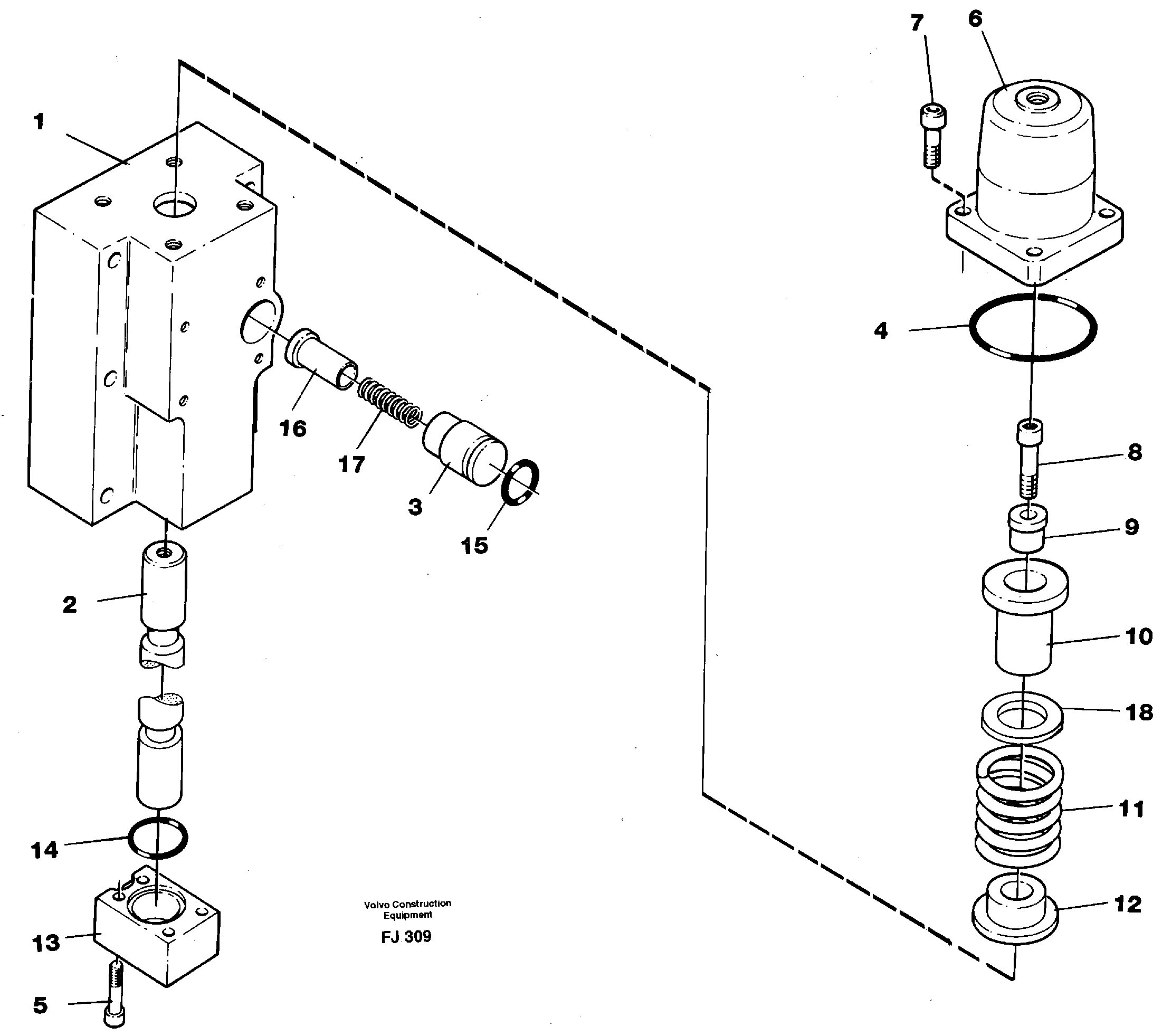 Схема запчастей Volvo EC200 - 98280 Four-way valve EC200 ?KERMAN ?KERMAN EC200