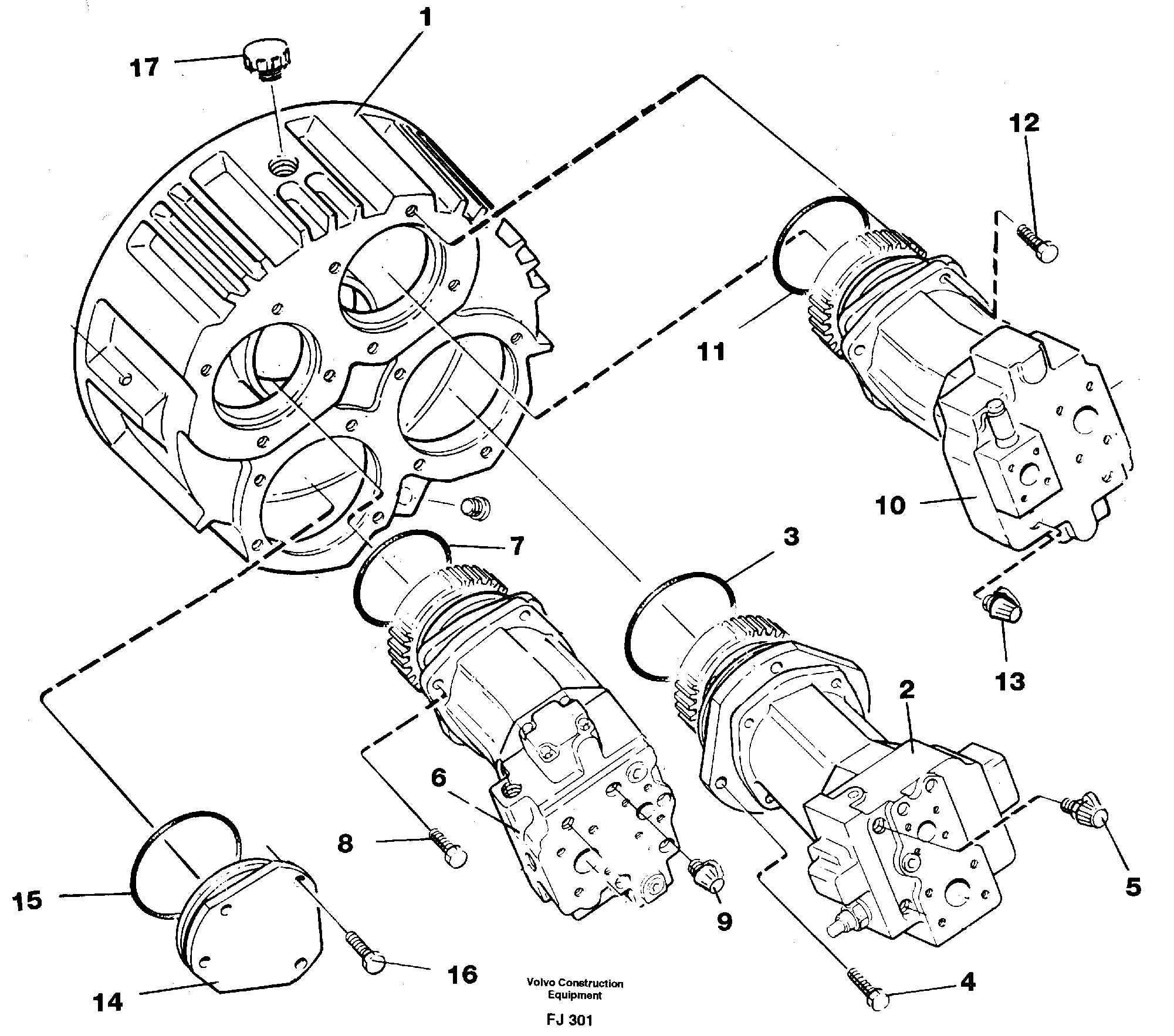 Схема запчастей Volvo EC200 - 92686 Pump installation EC200 ?KERMAN ?KERMAN EC200