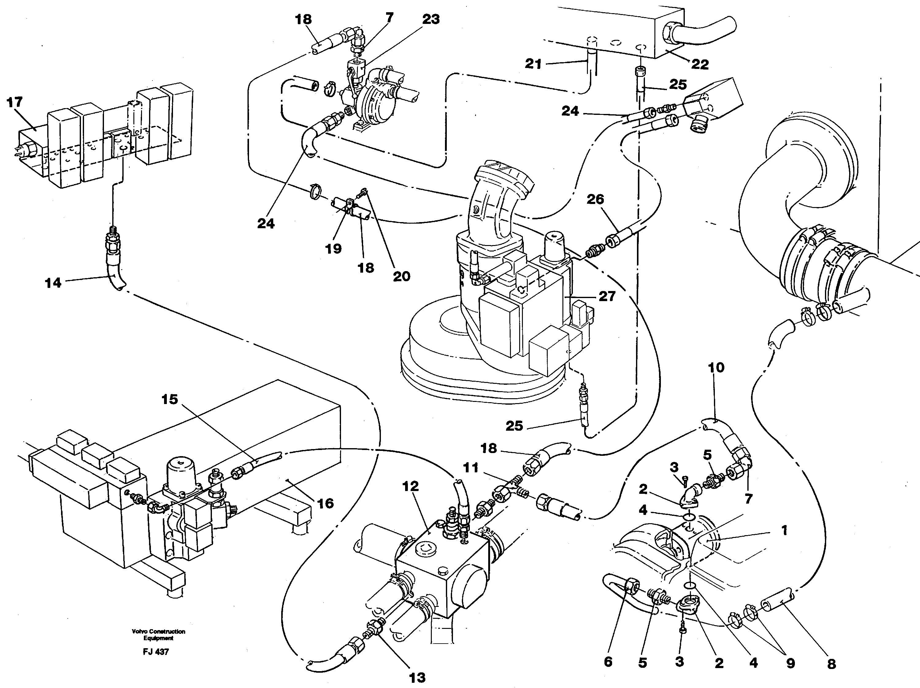 Схема запчастей Volvo EC200 - 41961 Hydraulic line, servo pump EC200 ?KERMAN ?KERMAN EC200