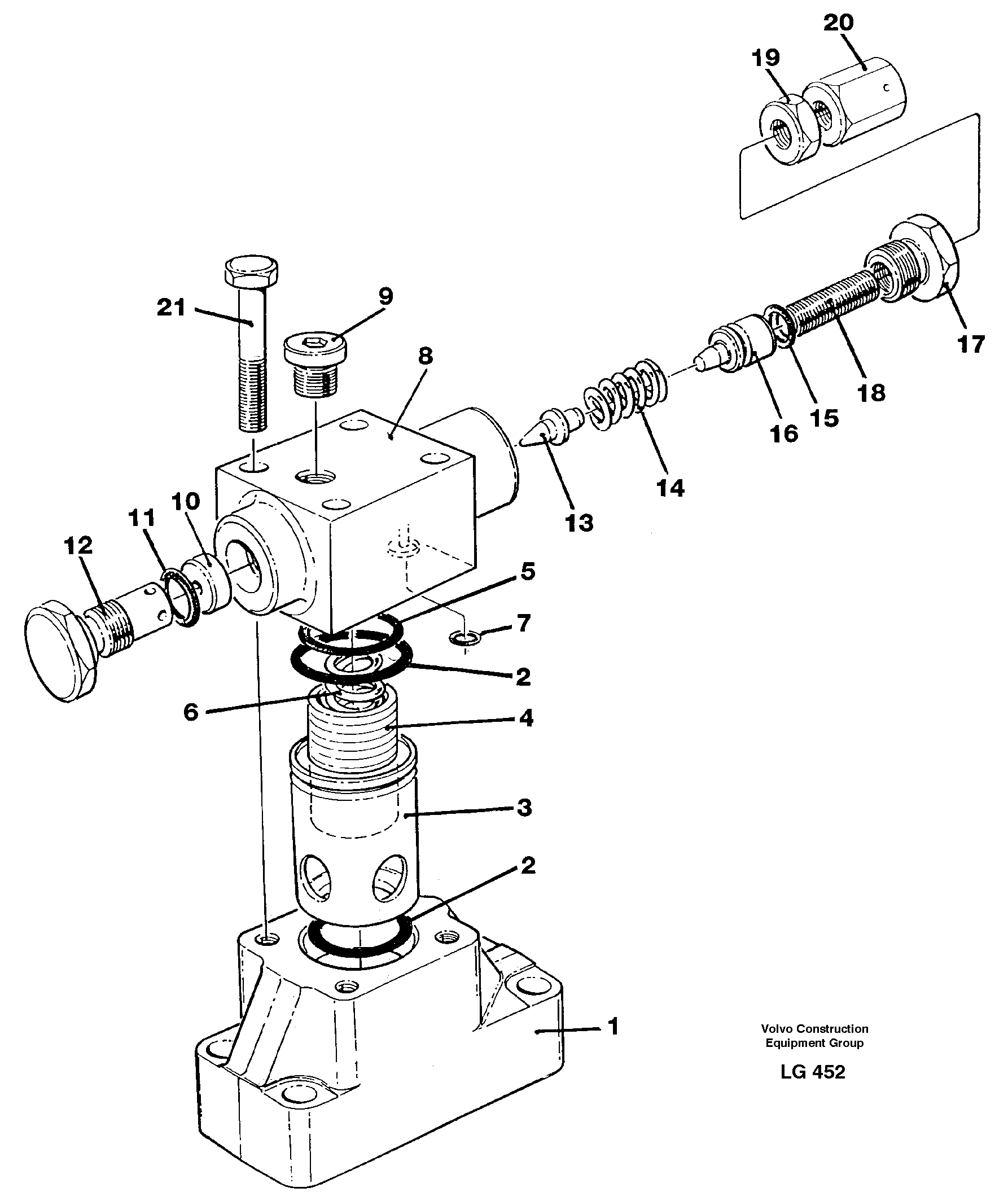 Схема запчастей Volvo EC200 - 41496 Pressure lim. valve EC200 SER NO 2760-