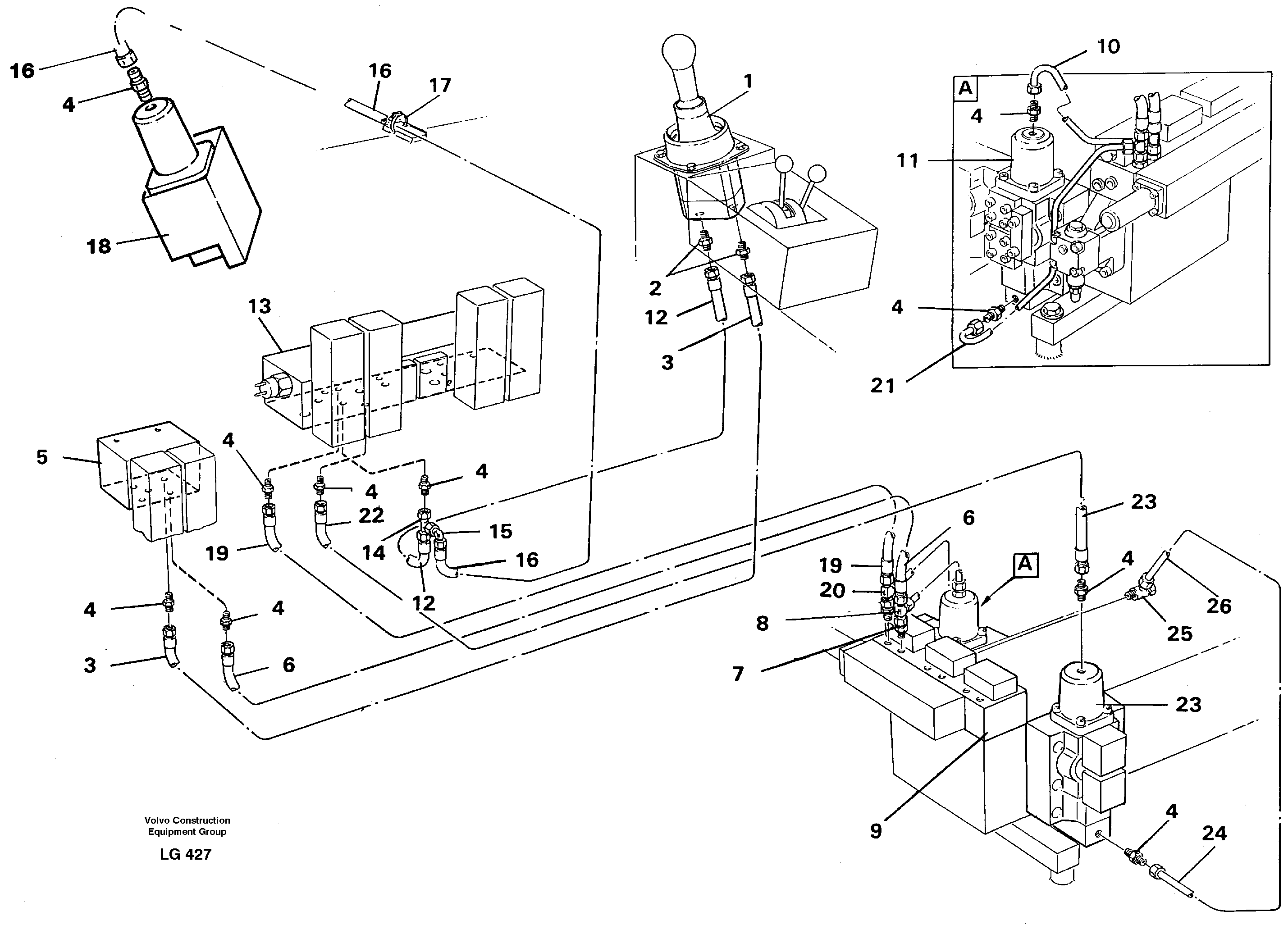 Схема запчастей Volvo EC200 - 37002 Servo hydraulics, boom EC200 SER NO 2760-