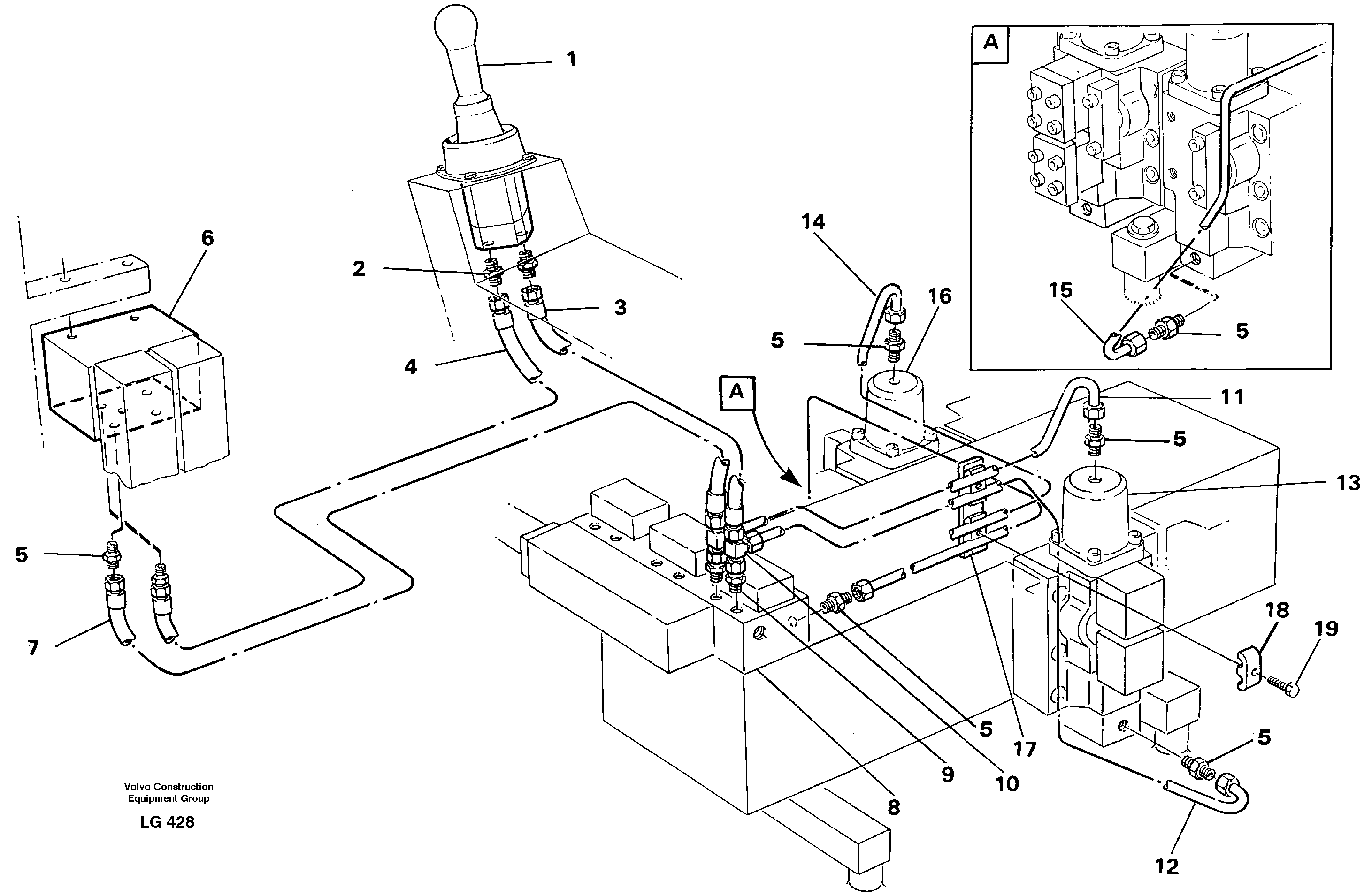 Схема запчастей Volvo EC200 - 37003 Servo hydraulics, dipper arm EC200 SER NO 2760-