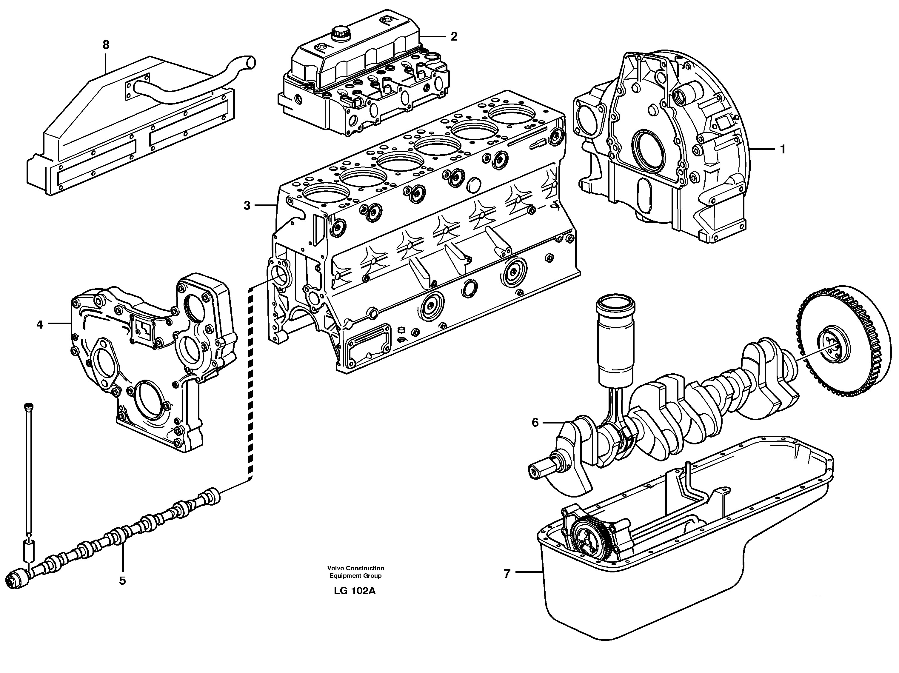 Схема запчастей Volvo EC200 - 8440 Двигатель в сборе EC200 SER NO 2760-