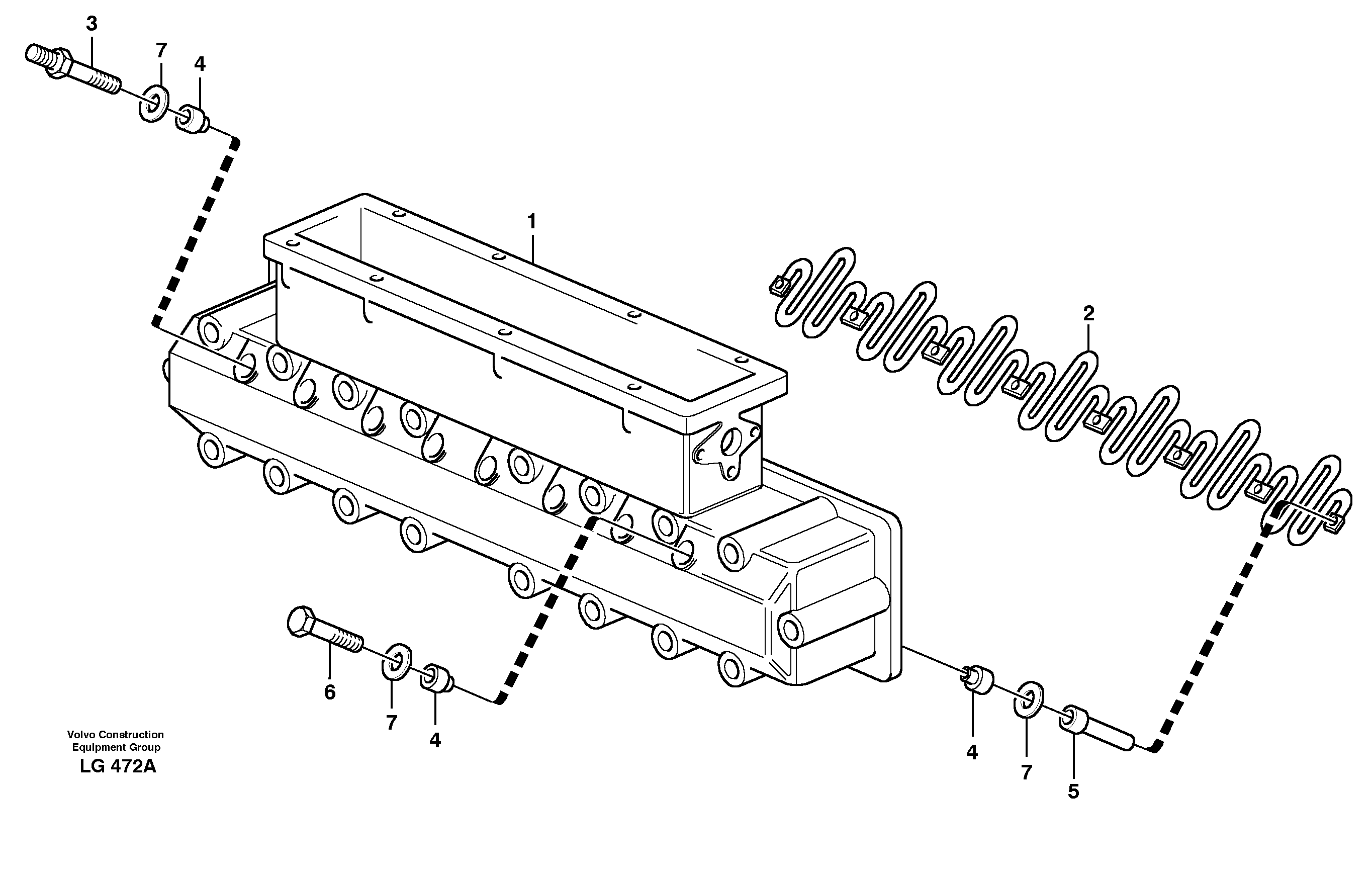 Схема запчастей Volvo EC200 - 31015 Induction manifold with fitting parts EC200 SER NO 2760-