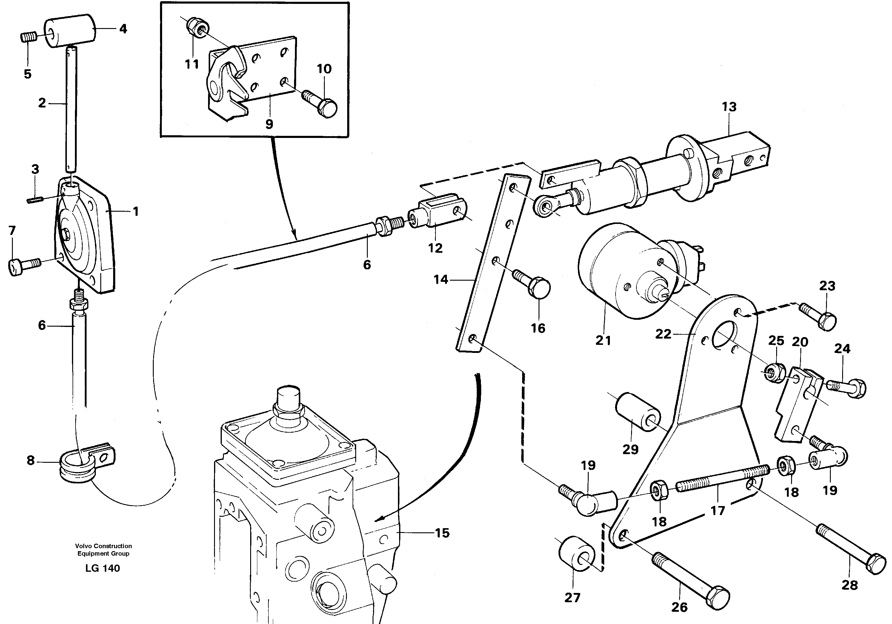 Схема запчастей Volvo EC200 - 38706 Throttle control EC200 SER NO 2760-