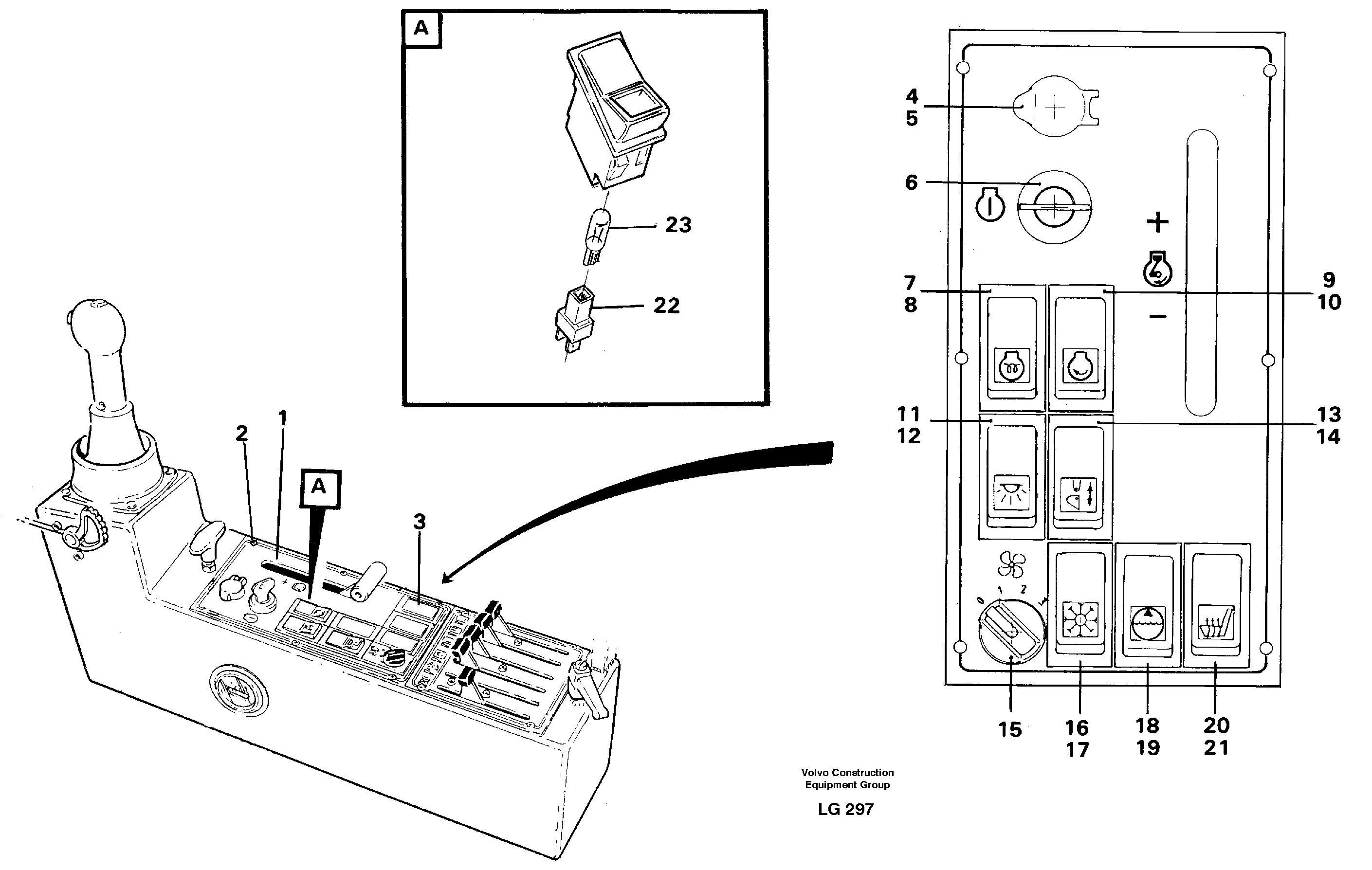 Схема запчастей Volvo EC200 - 105088 Engine control panel EC200 SER NO 2760-