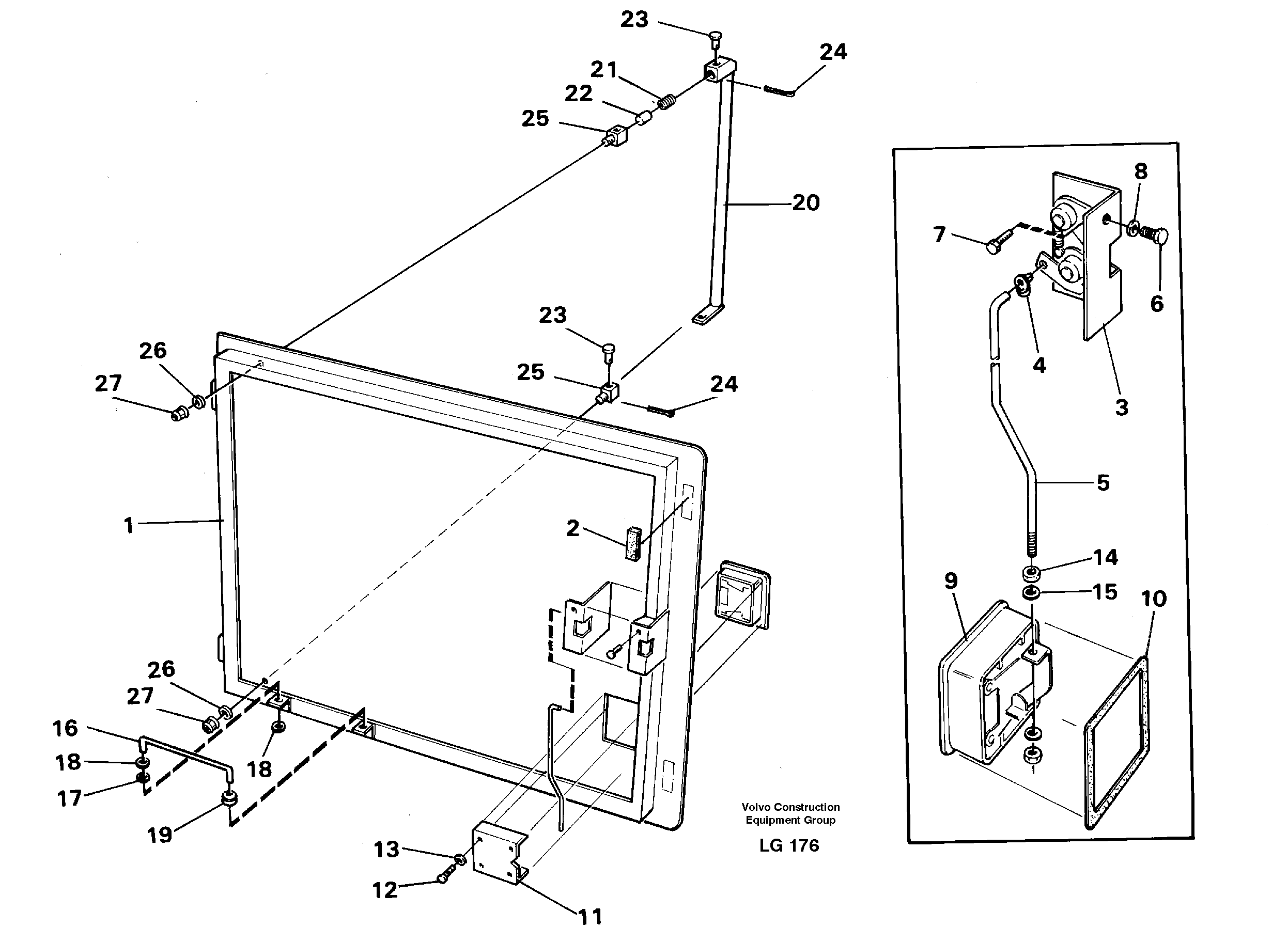 Схема запчастей Volvo EC200 - 40474 Door, valve housing EC200 SER NO 2760-