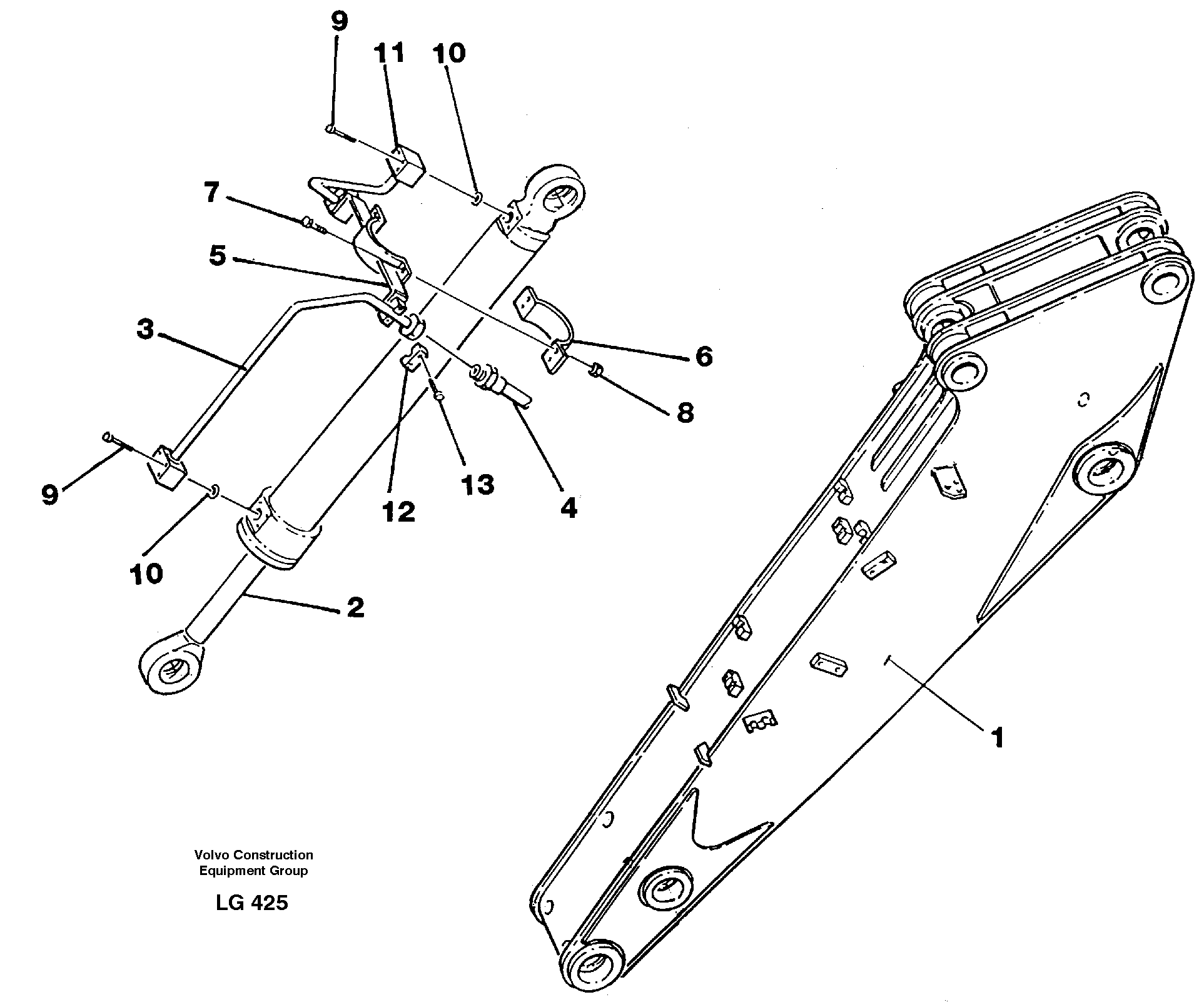 Схема запчастей Volvo EC200 - 28649 Hydraulic system, dipperarm EC200 SER NO 2760-