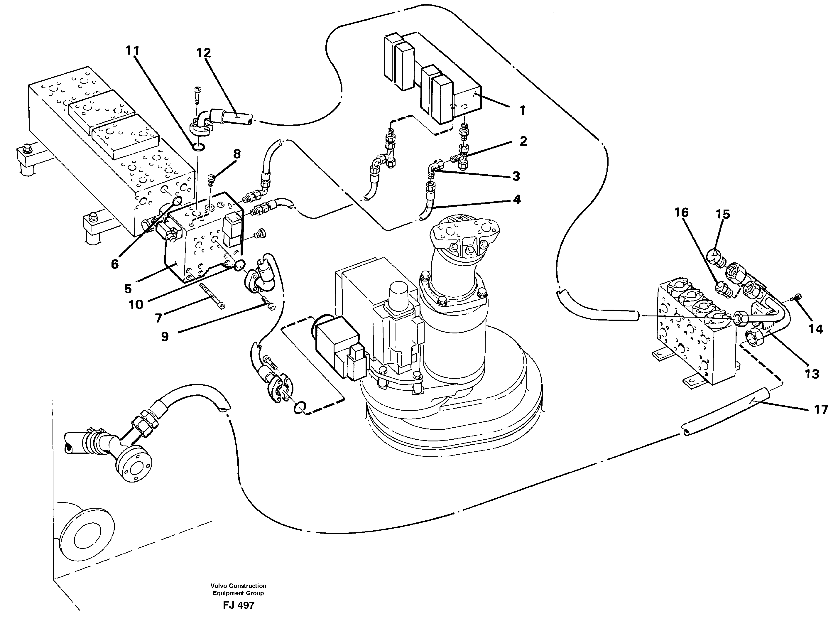 Схема запчастей Volvo EC200 - 52598 Hammer hydraulics on base machine, 2 pumps EC200 ?KERMAN ?KERMAN EC200