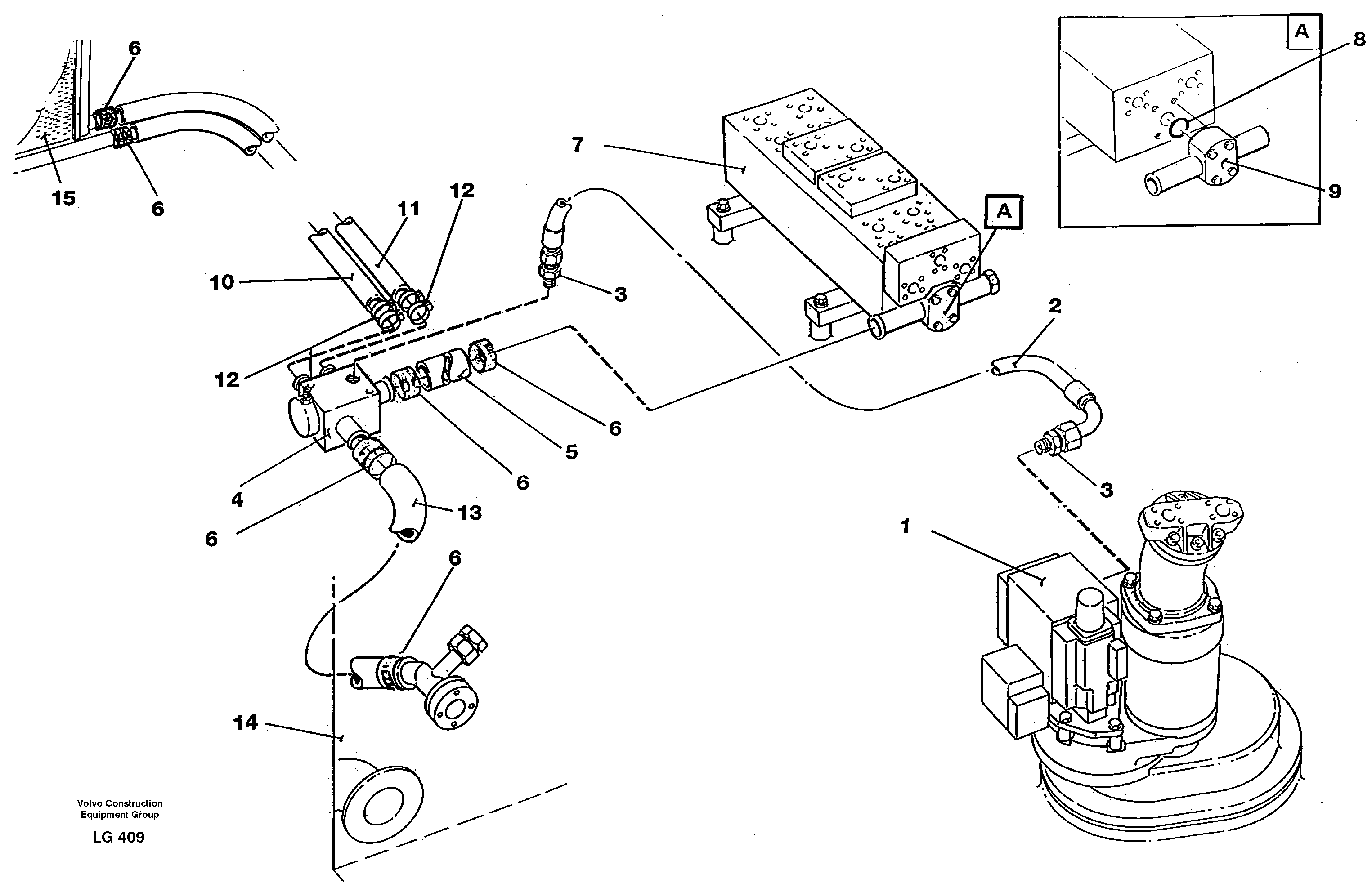 Схема запчастей Volvo EC200 - 38557 Hydraulic system, return lines EC200 SER NO 2760-