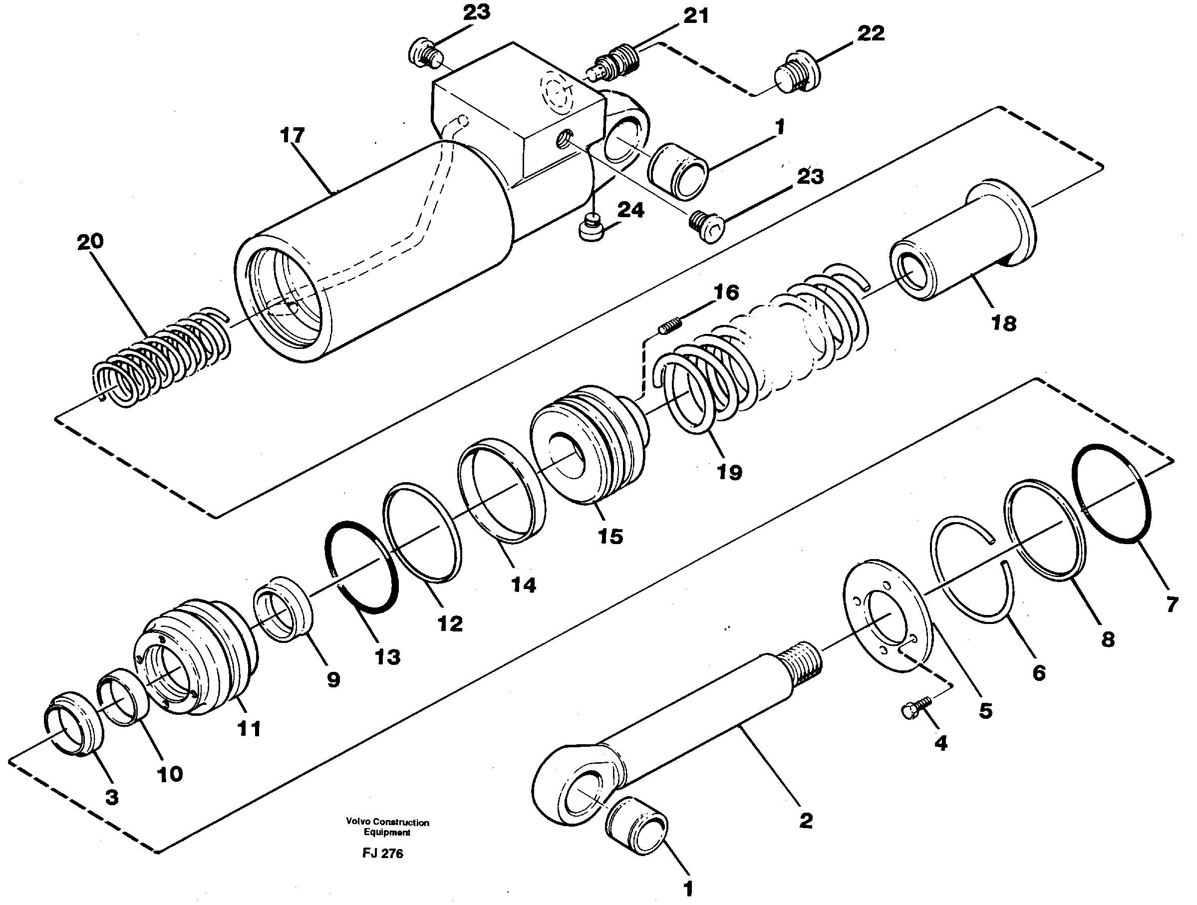 Схема запчастей Volvo EC200 - 66233 Hydraulic cylinder, quick attachment EC200 ?KERMAN ?KERMAN EC200