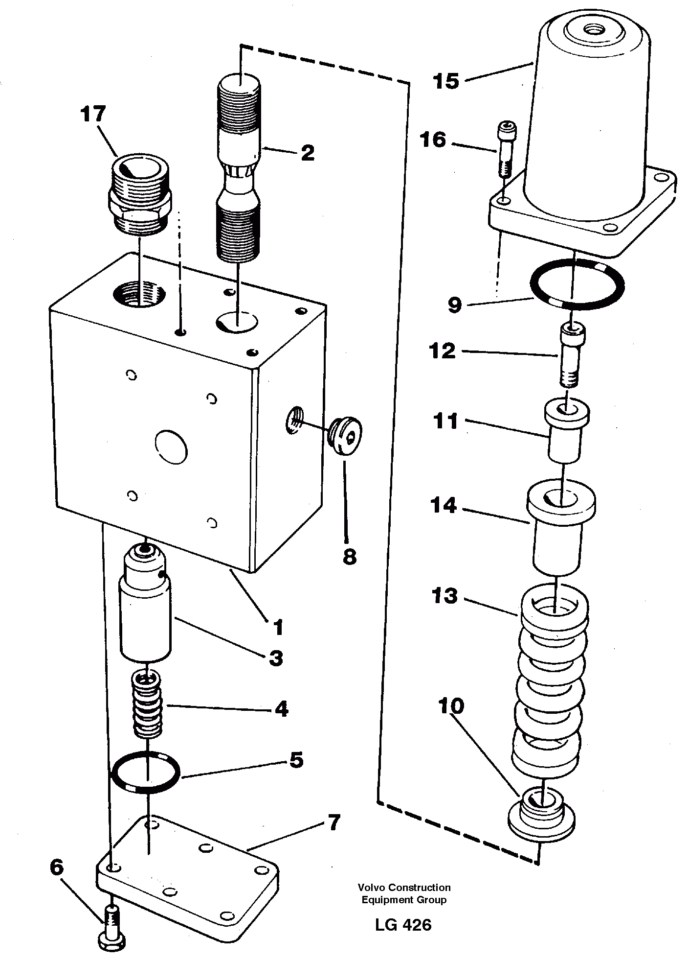 Схема запчастей Volvo EC200 - 102598 Hose rupture valve, boom cylinder EC200 SER NO 2760-