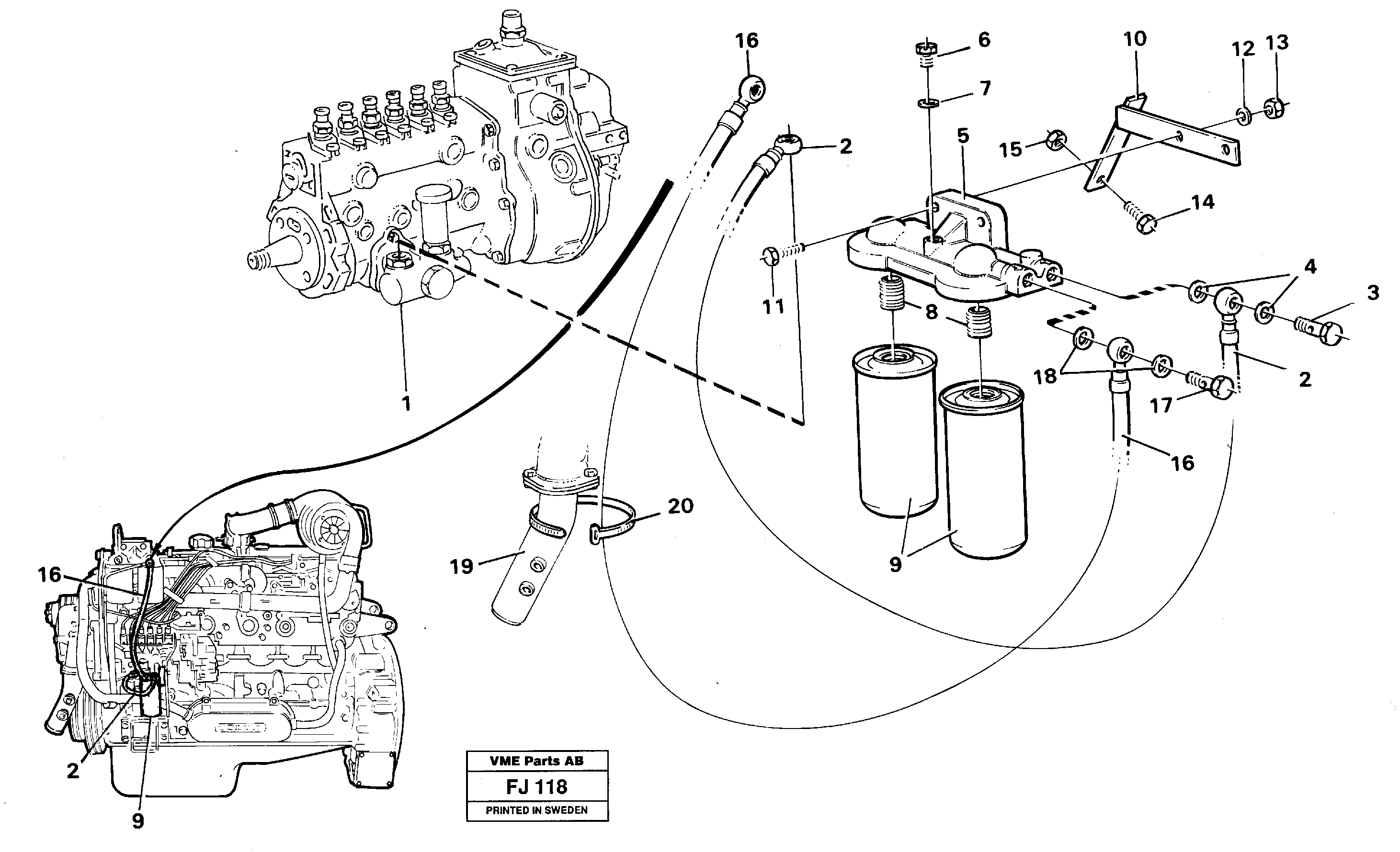 Схема запчастей Volvo EC200 - 14505 Extra fuel filter EC200 ?KERMAN ?KERMAN EC200