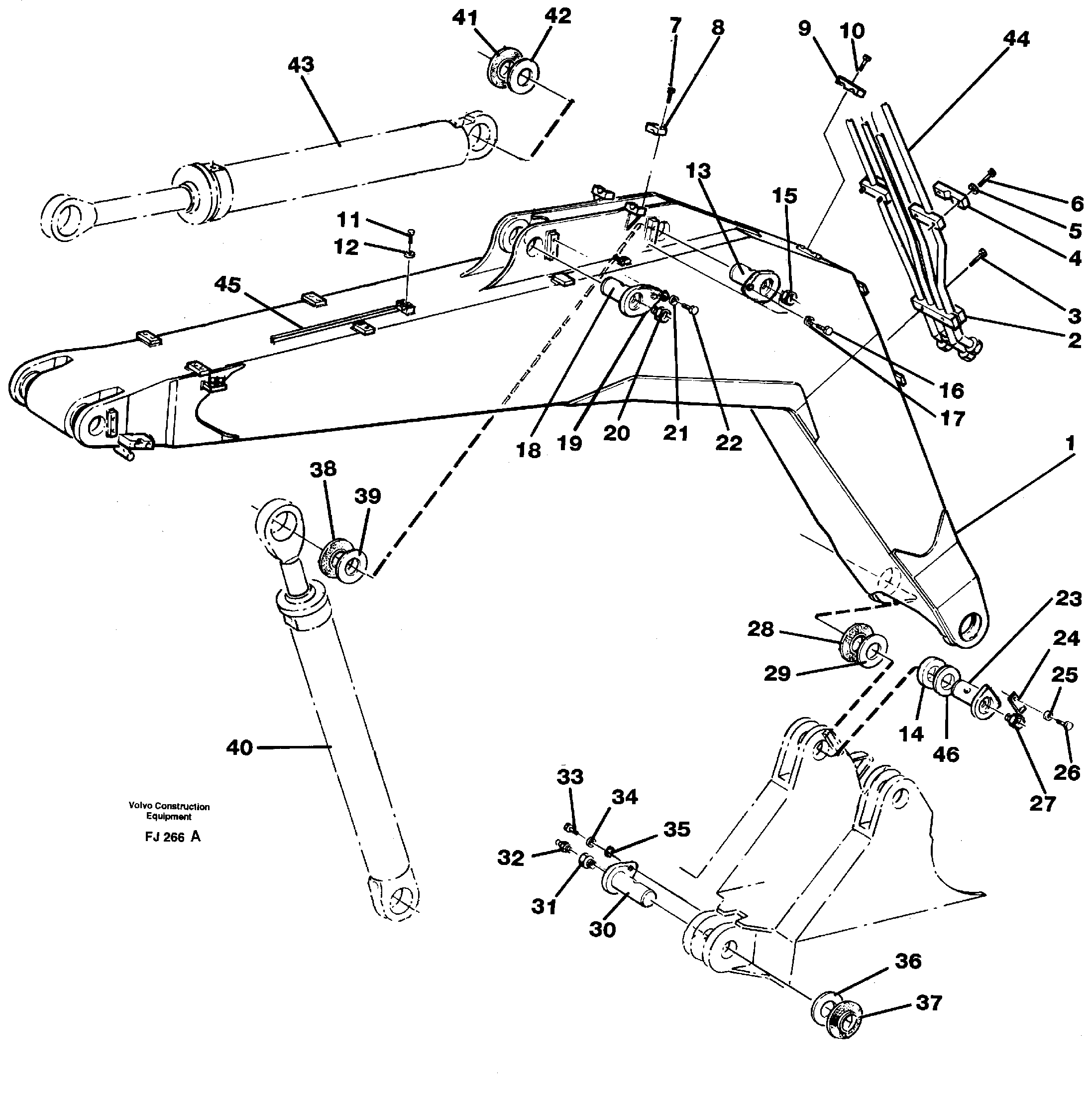 Схема запчастей Volvo EC200 - 50131 Backhoe boom 5.20m EC200 ?KERMAN ?KERMAN EC200
