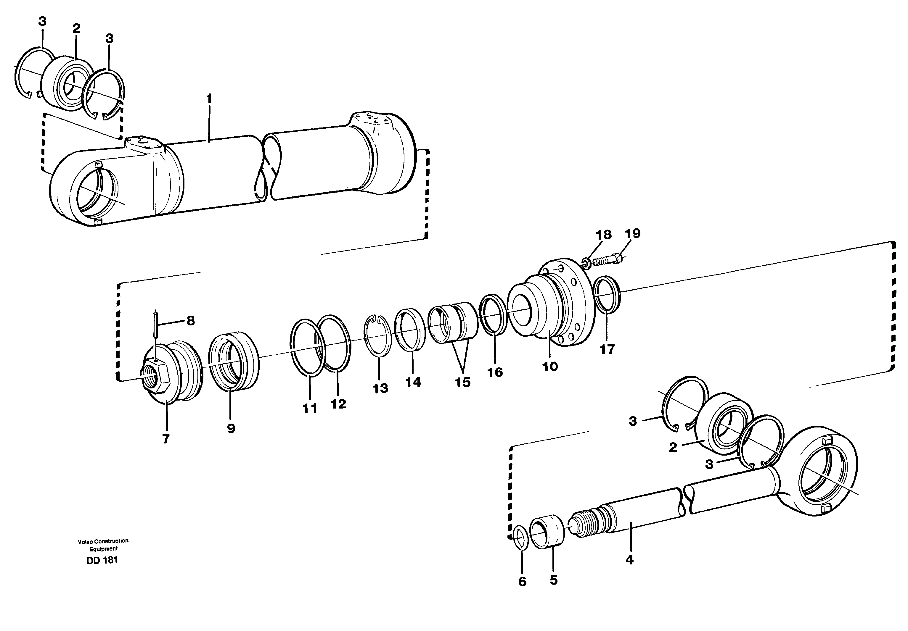 Схема запчастей Volvo EC200 - 39752 Гидроцилиндр ATTACHMENTS ATTACHMENTS BUCKETS