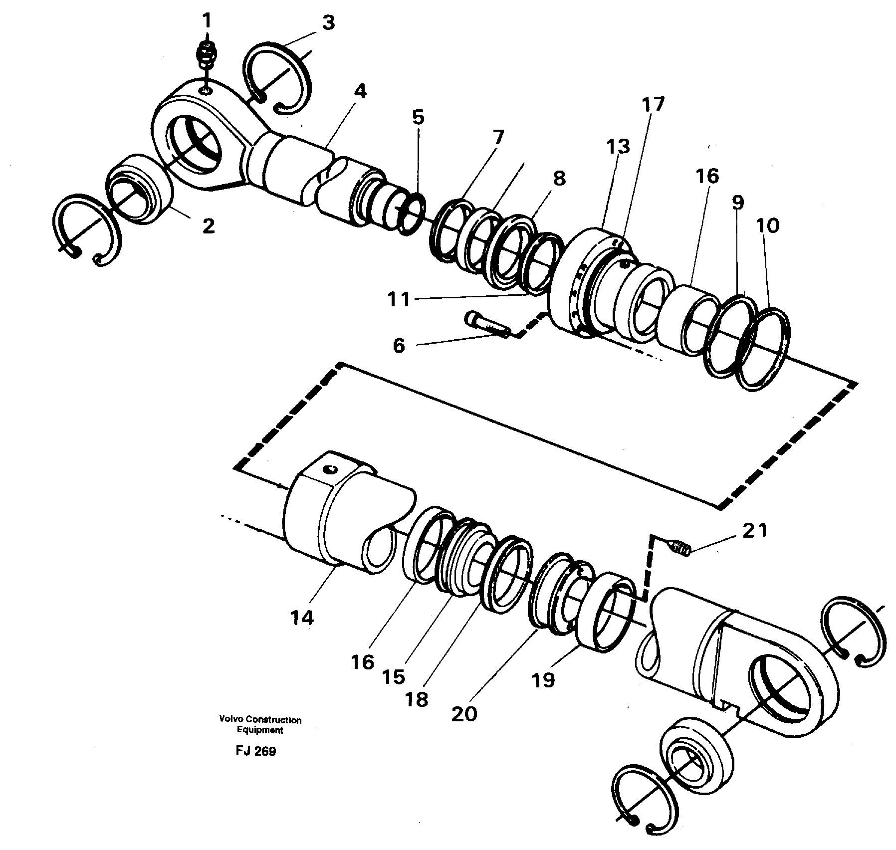 Схема запчастей Volvo EC200 - 50147 Boom cylinder, adjustable boom EC200 ?KERMAN ?KERMAN EC200