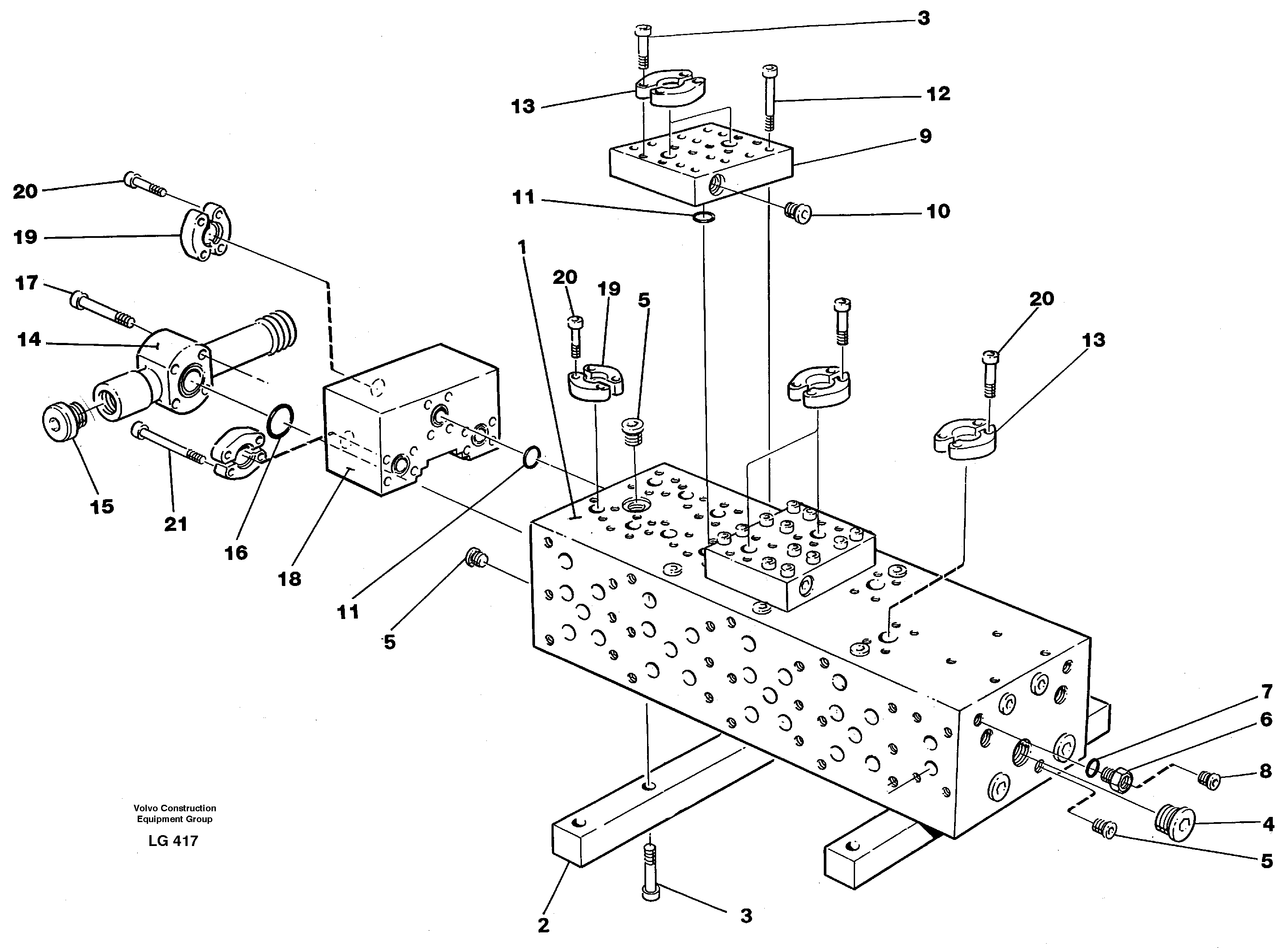 Схема запчастей Volvo EC200 - 41490 Main valve block EC200 SER NO 2760-