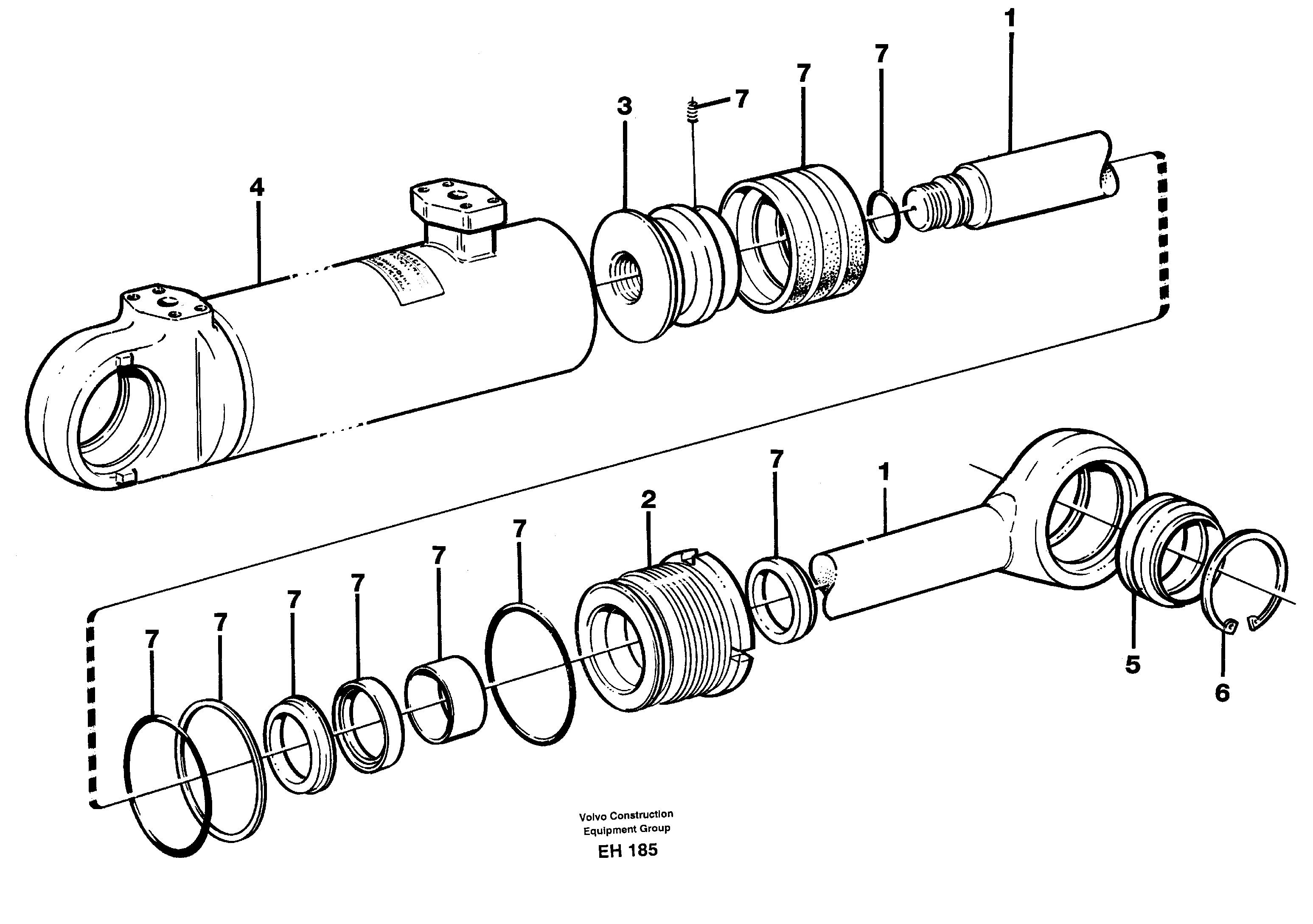 Схема запчастей Volvo EC230B - 39770 Гидроцилиндр ATTACHMENTS ATTACHMENTS BUCKETS