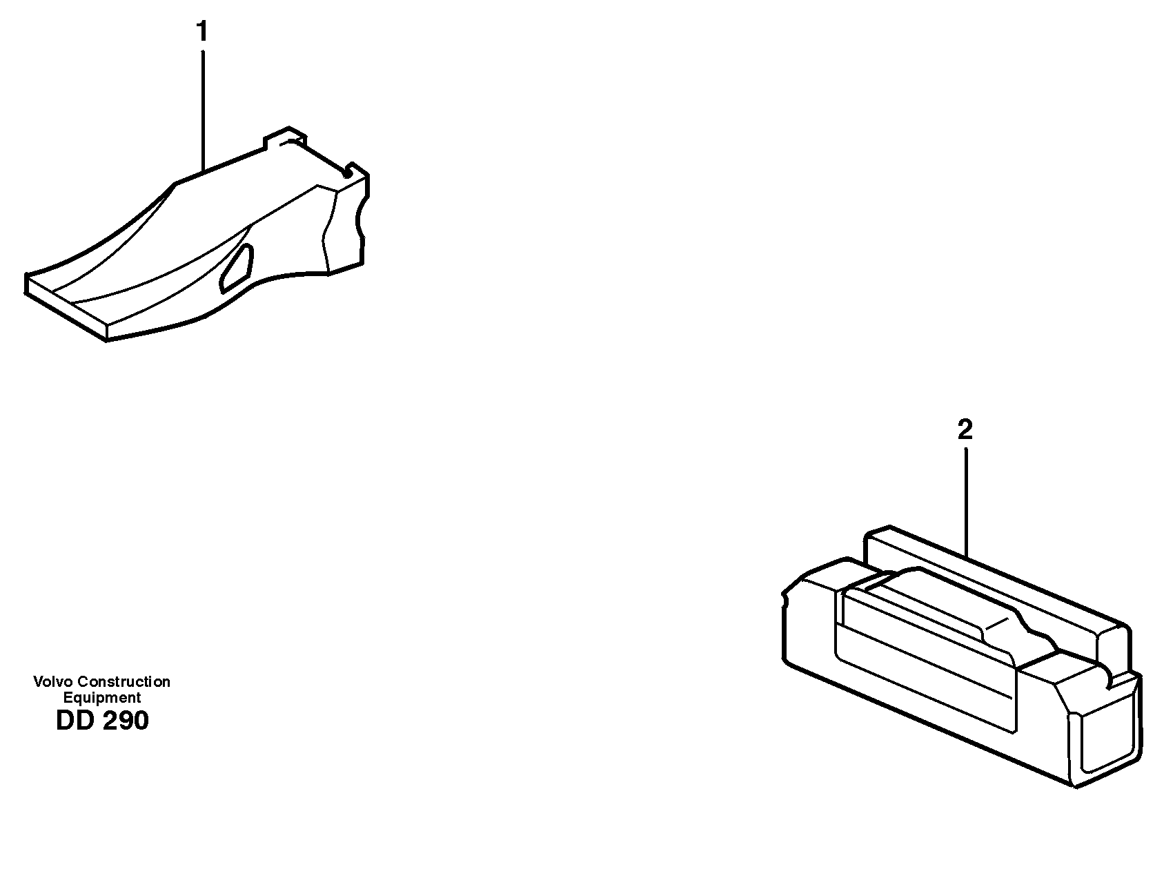 Схема запчастей Volvo EC230B - 41632 Зуб ковша ATTACHMENTS ATTACHMENTS BUCKETS