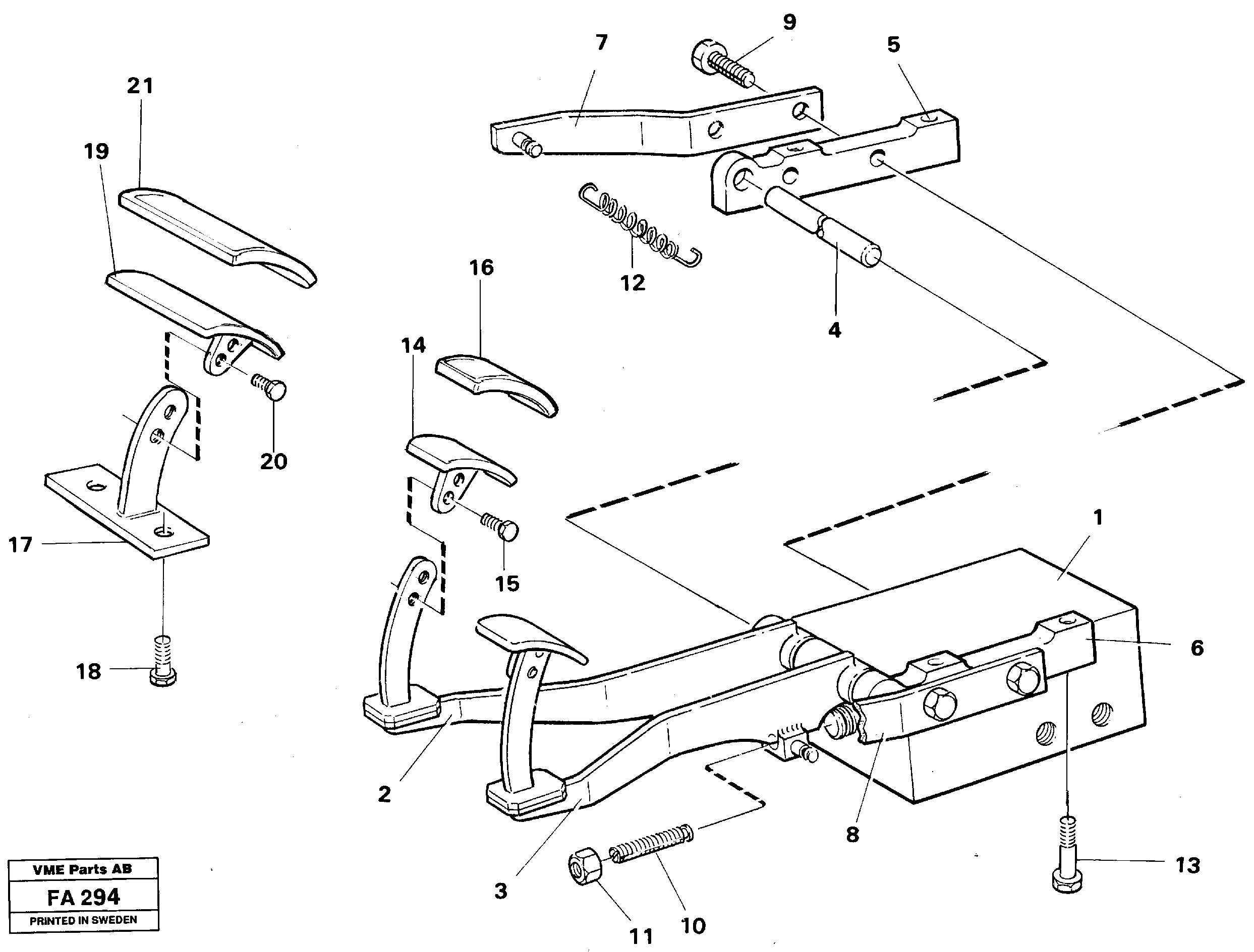 Схема запчастей Volvo EC230B - 26236 Pedal valve with foot rest EC230B ?KERMAN ?KERMAN EC230B