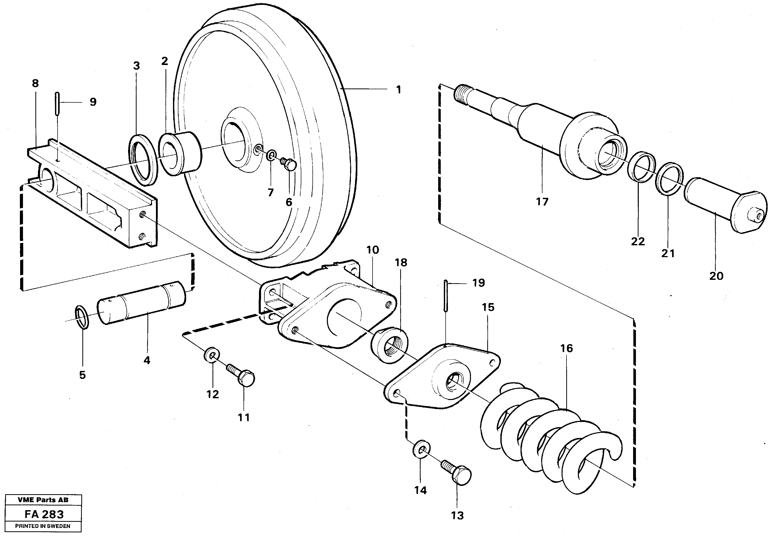 Схема запчастей Volvo EC230B - 53406 Front wheel, spring package and tension cylinder EC230B ?KERMAN ?KERMAN EC230B