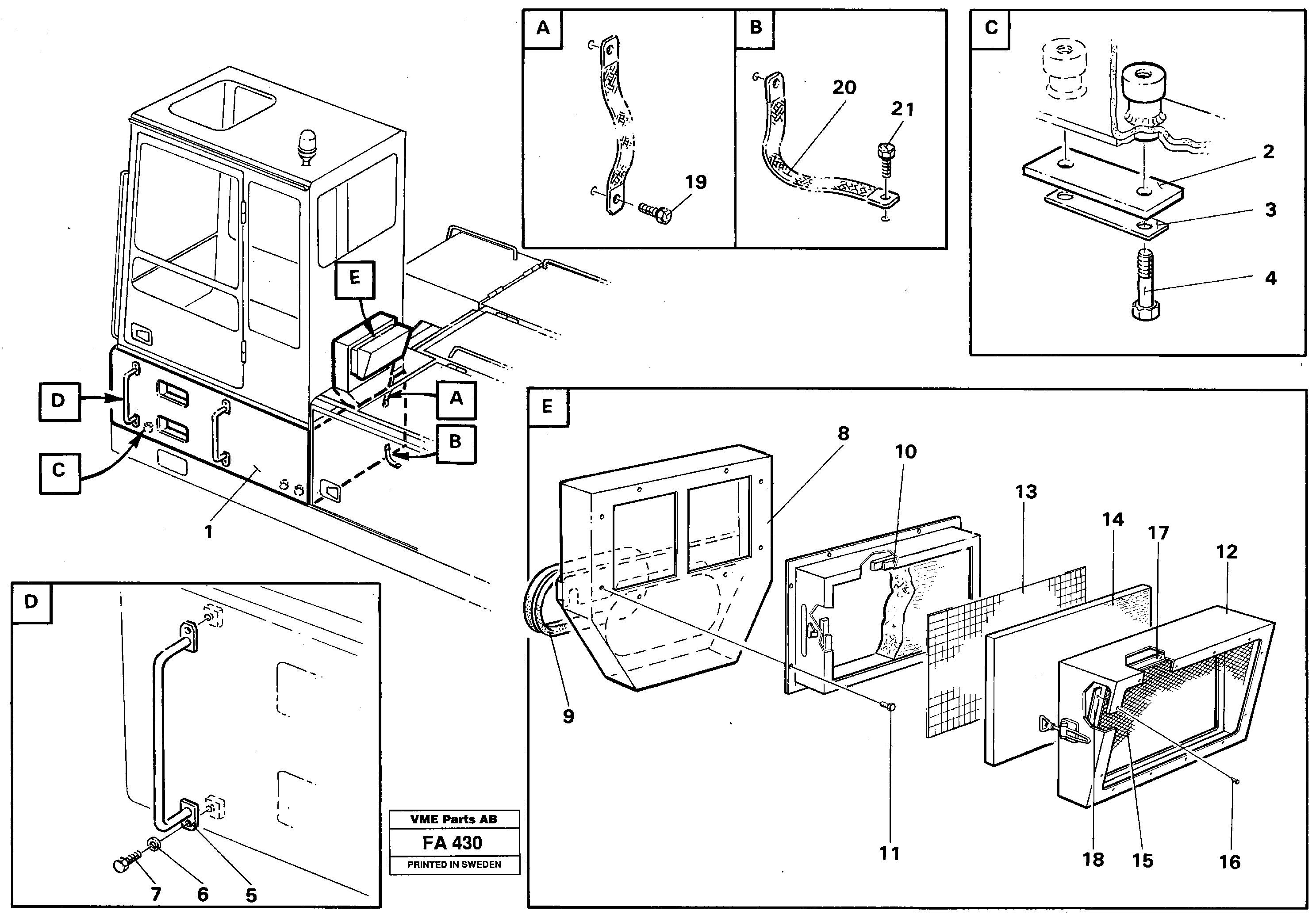 Схема запчастей Volvo EC230B - 30572 Cab elevation on superstructure, 600 mm/ 1220 mm EC230B ?KERMAN ?KERMAN EC230B