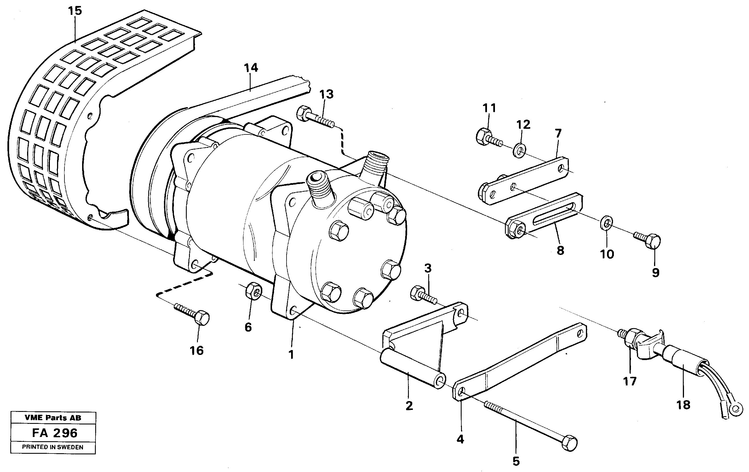 Схема запчастей Volvo EC230B - 27048 Compressor with fitting parts. Cooling agent, R12 EC230B ?KERMAN ?KERMAN EC230B