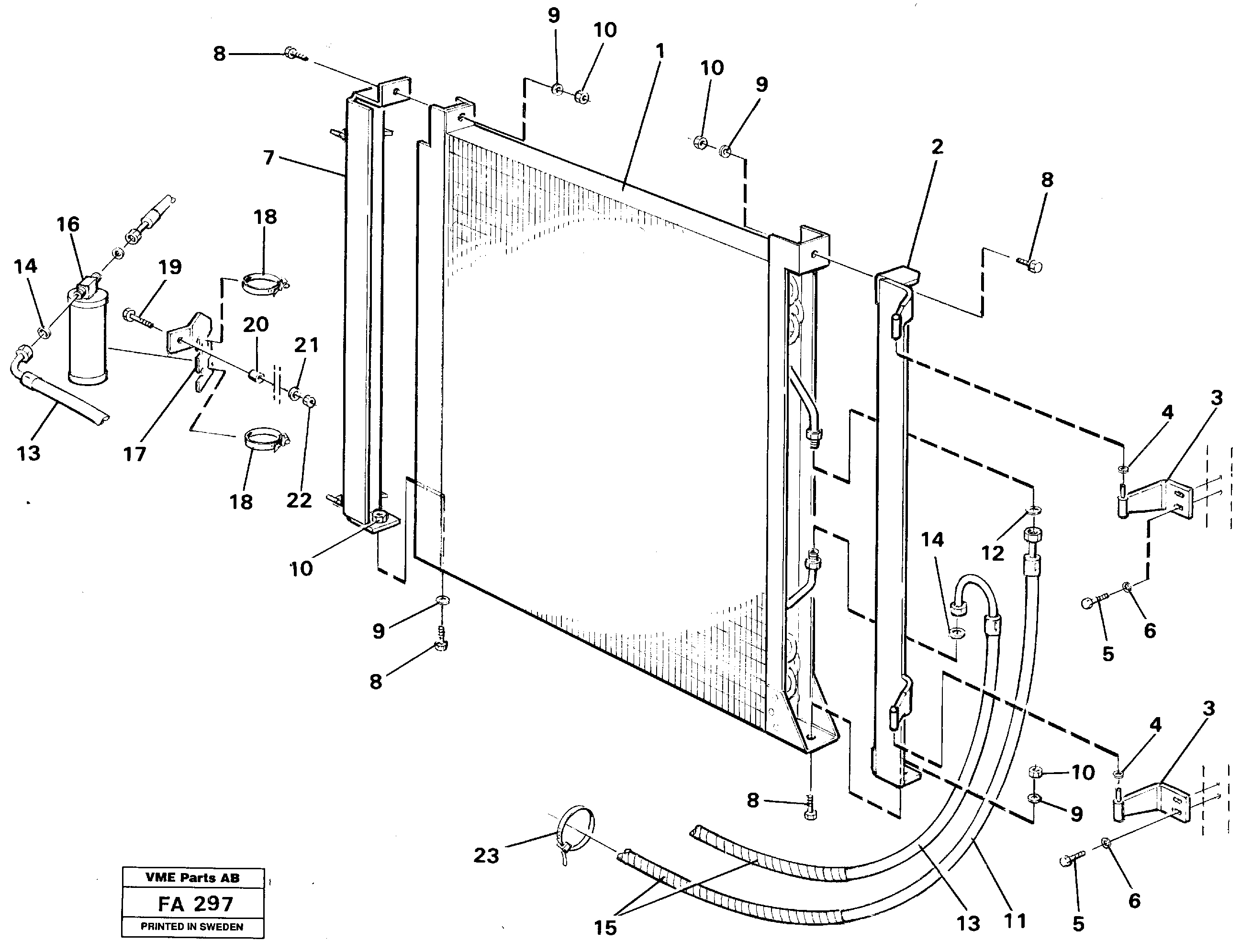 Схема запчастей Volvo EC230B - 44759 Condenser with fitting parts. Cooling agent R12 EC230B ?KERMAN ?KERMAN EC230B