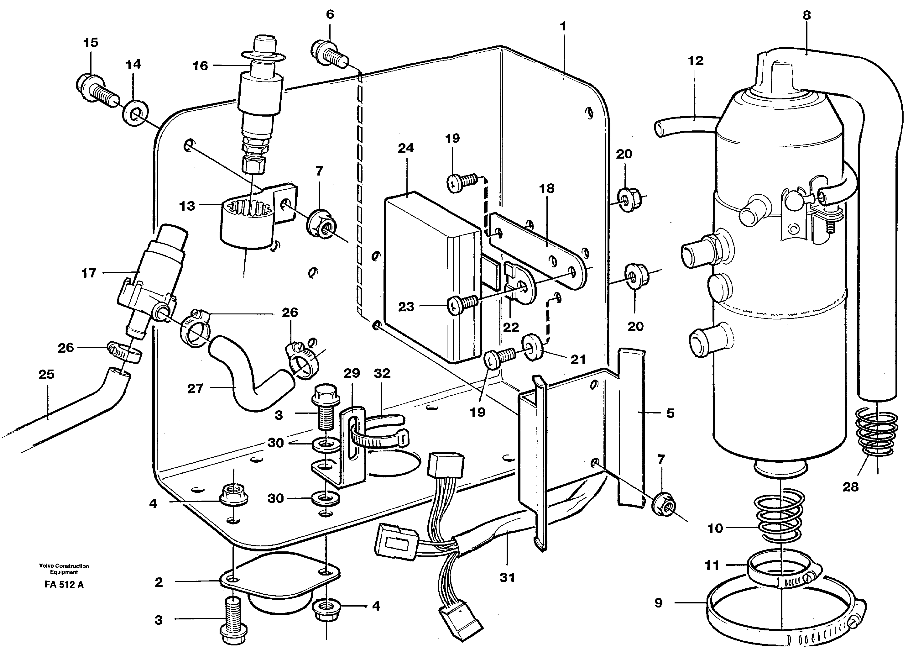 Схема запчастей Volvo EC230B - 77746 Heater, diesel EC230B ?KERMAN ?KERMAN EC230B