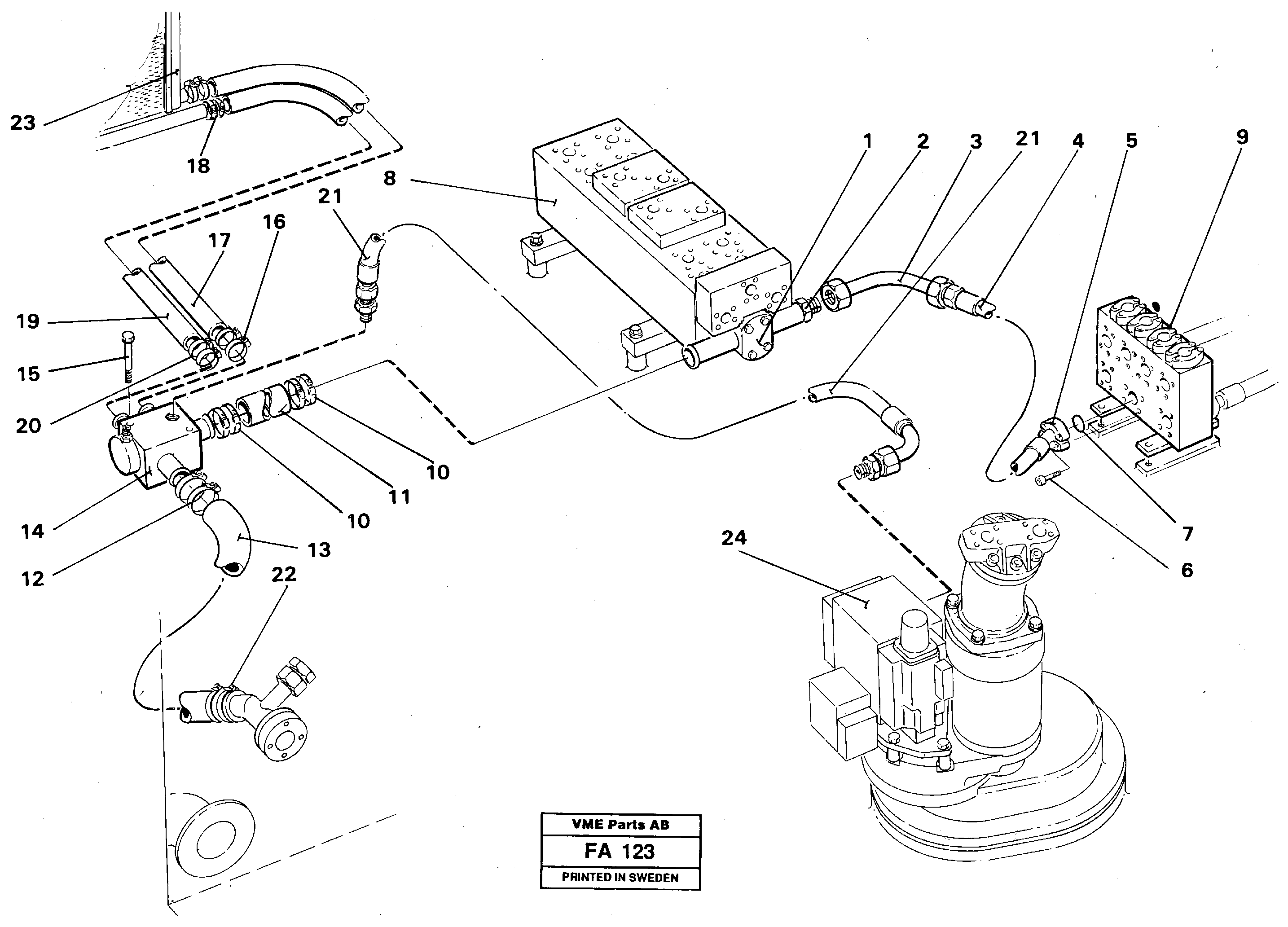 Схема запчастей Volvo EC230B - 27055 Hydraulic system, return lines EC230B ?KERMAN ?KERMAN EC230B