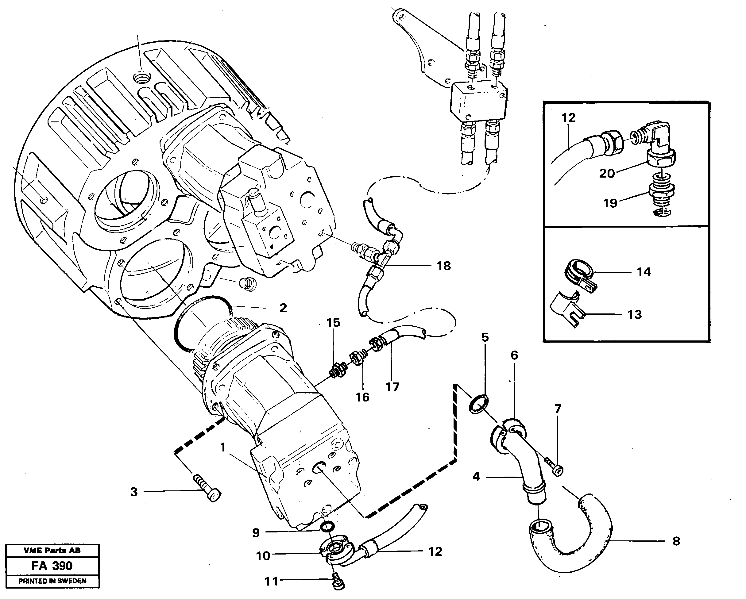 Схема запчастей Volvo EC230B - 27057 Hydraulic system, pump installation P4 EC230B ?KERMAN ?KERMAN EC230B