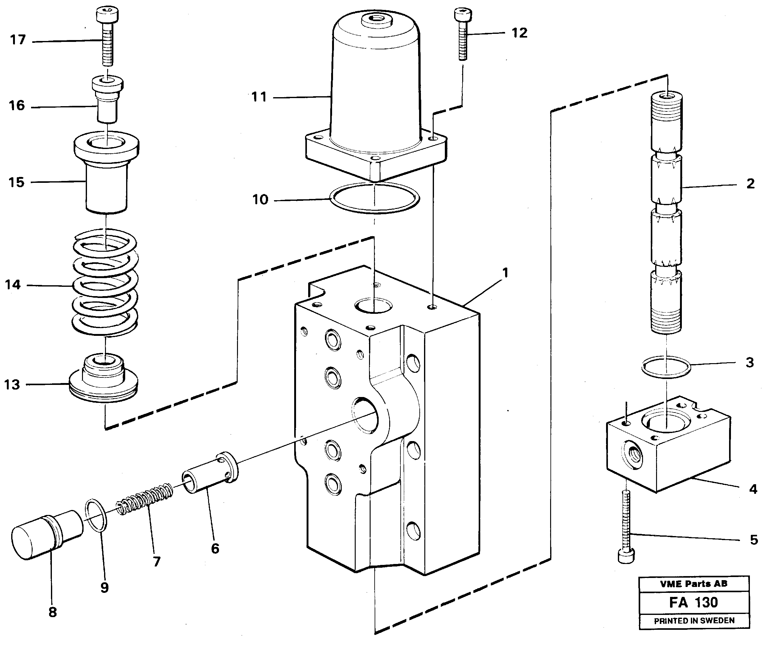 Схема запчастей Volvo EC230B - 100117 Four-way valve Primary EC230B ?KERMAN ?KERMAN EC230B