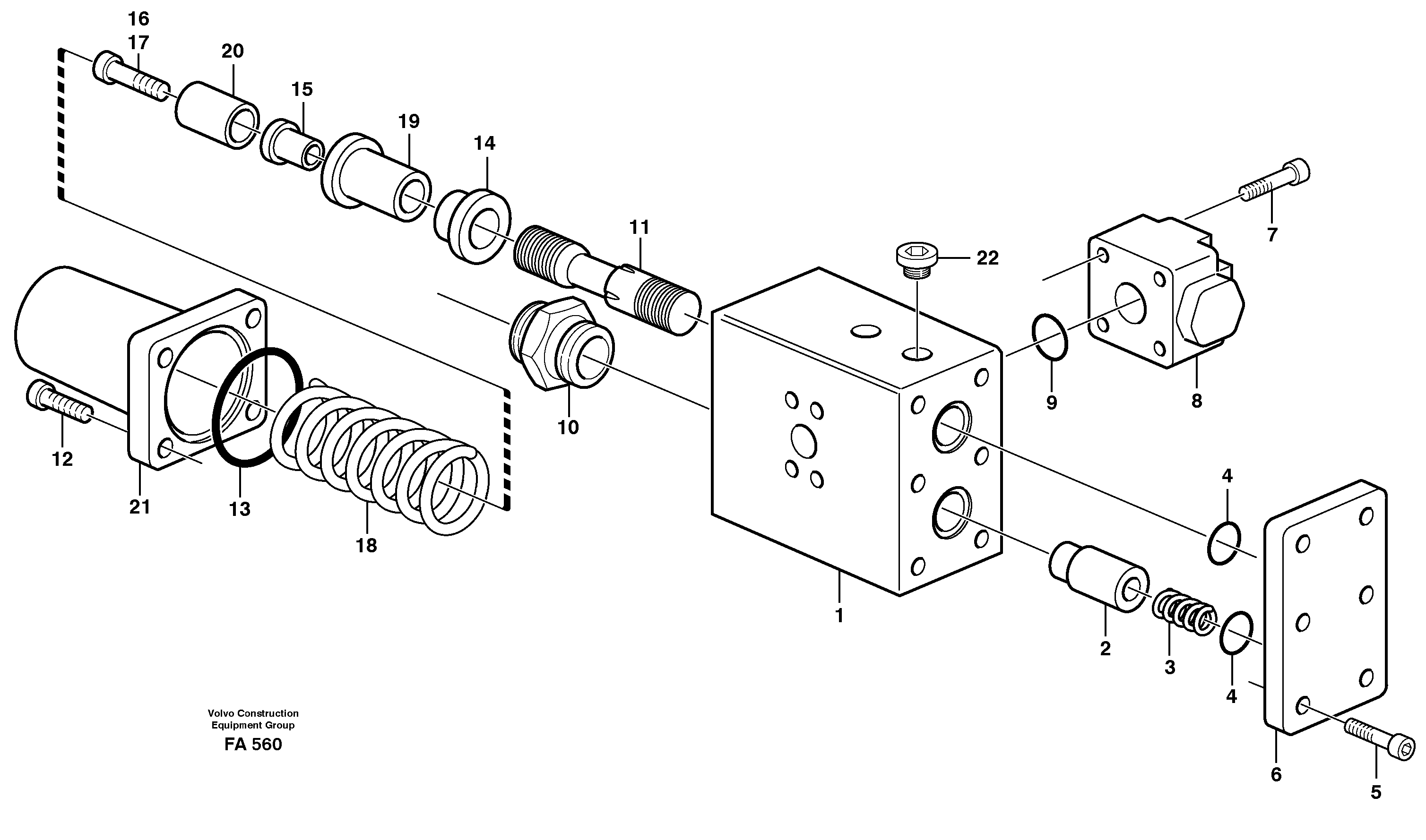 Схема запчастей Volvo EC230B - 106459 Hose rupture valve, dipper arm,mtrl.handl.eq EC230B ?KERMAN ?KERMAN EC230B