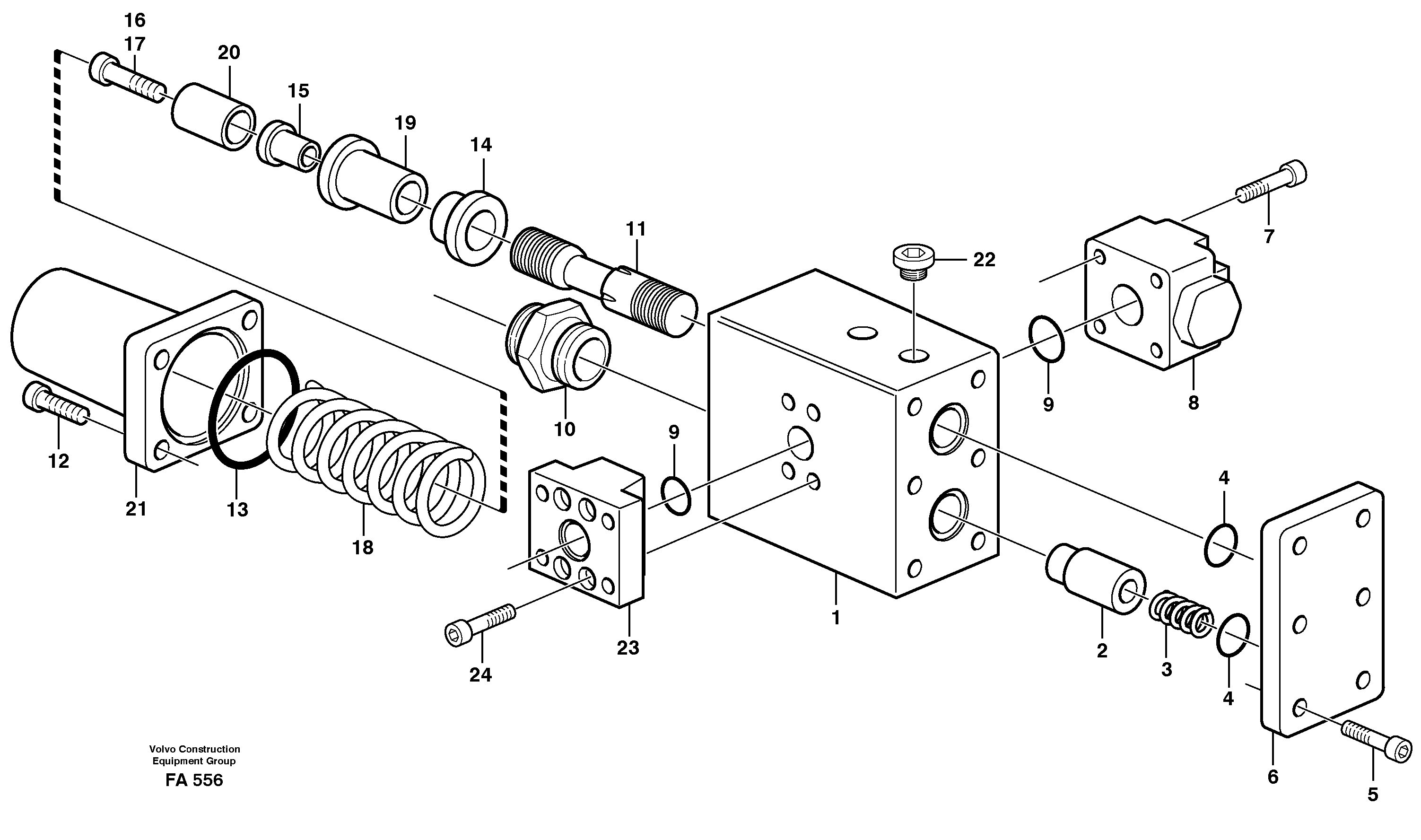 Схема запчастей Volvo EC230B - 106646 Hose rupture valve, dipper arm cylinder EC230B ?KERMAN ?KERMAN EC230B