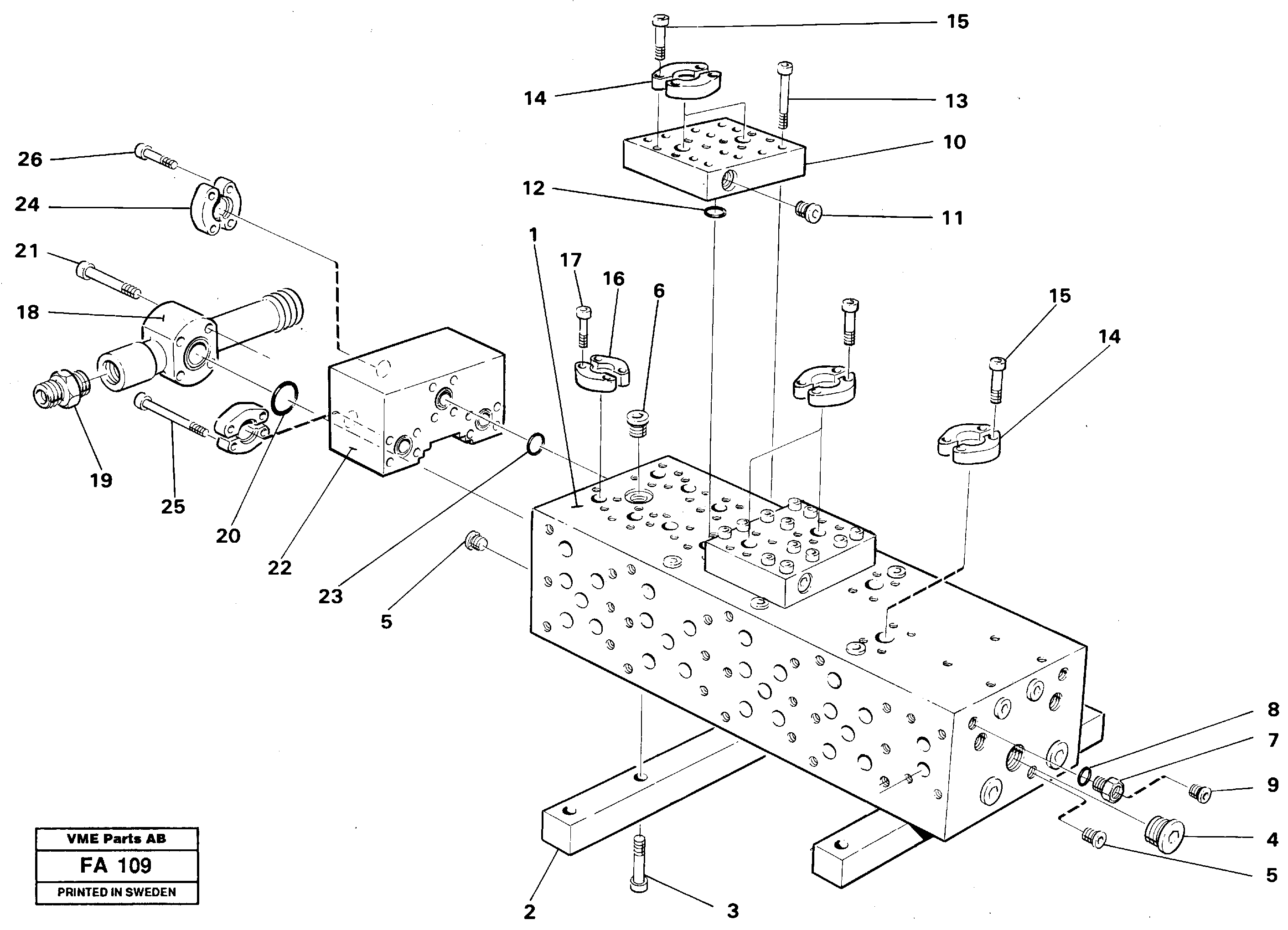 Схема запчастей Volvo EC230B - 34653 Main valve block EC230B ?KERMAN ?KERMAN EC230B